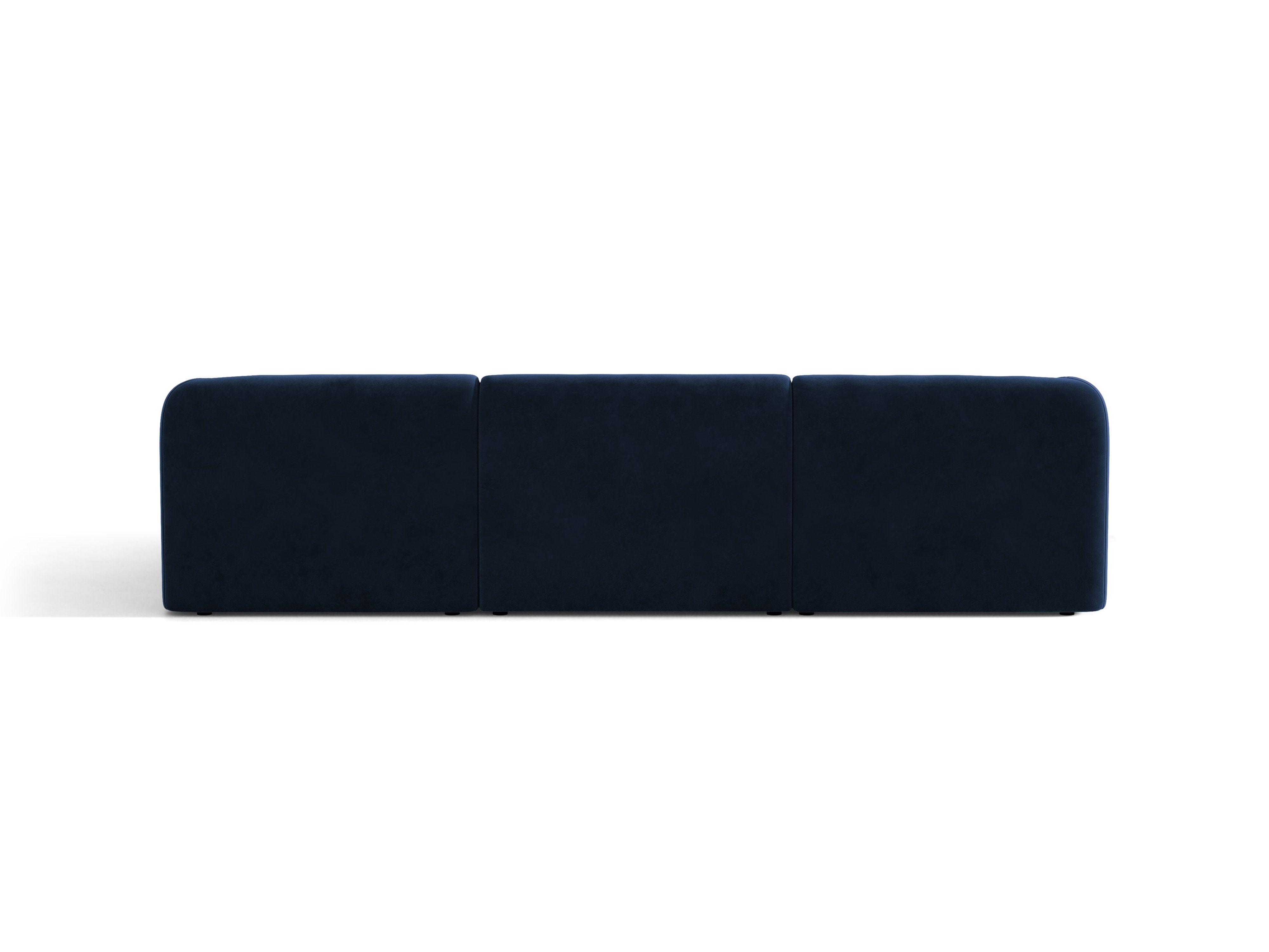 Fluwelen hoekbank voor 4 personen, rechts MILEY, marineblauw