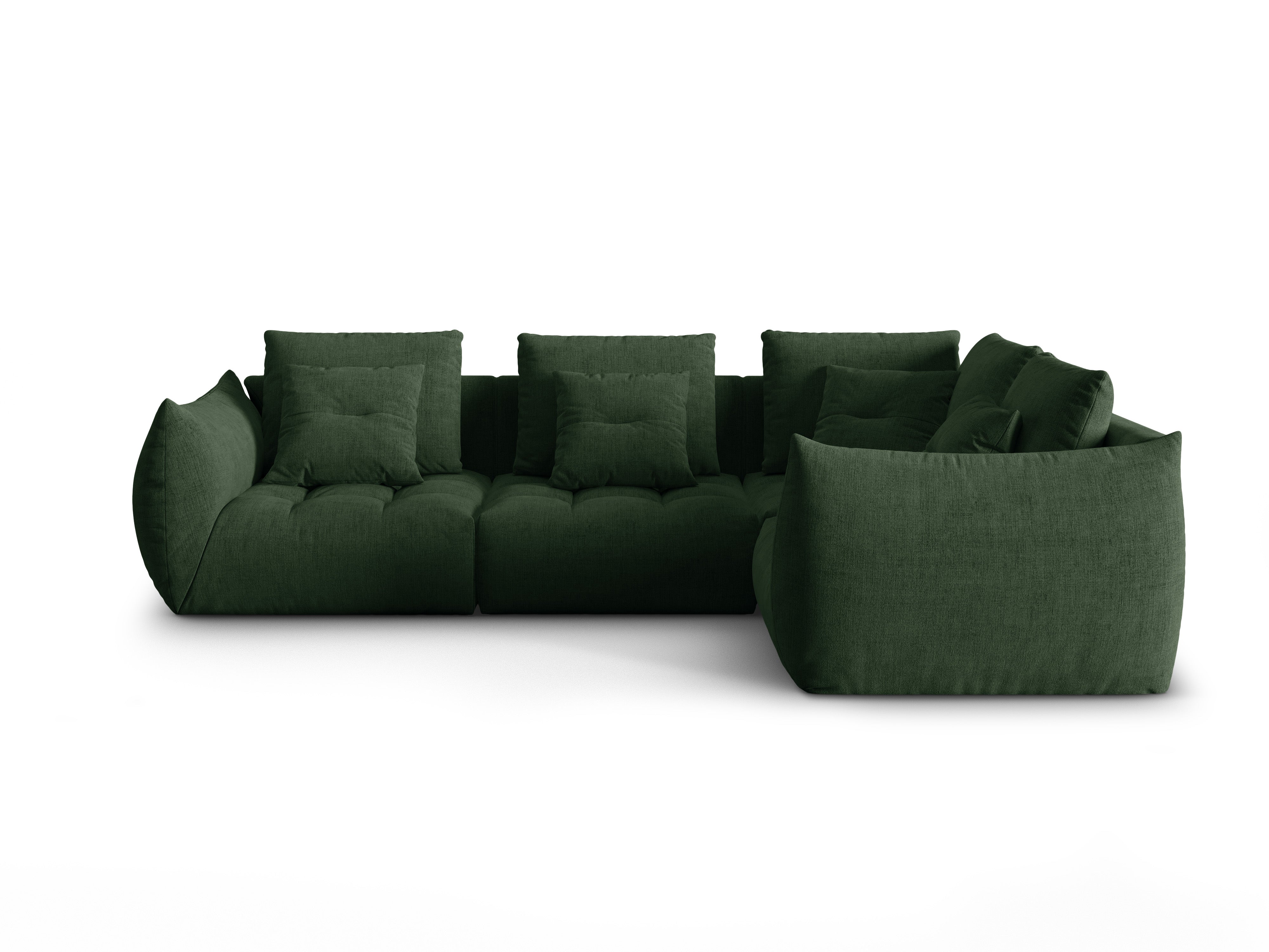Modulaire 3-zits hoekbank rechts BLOOM groen chenille