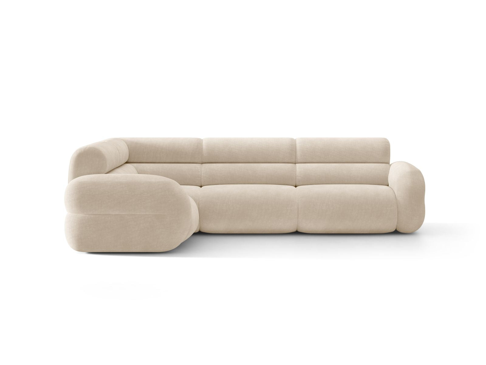 L-vormige linker NEO hoekbank in lichtbeige chenille