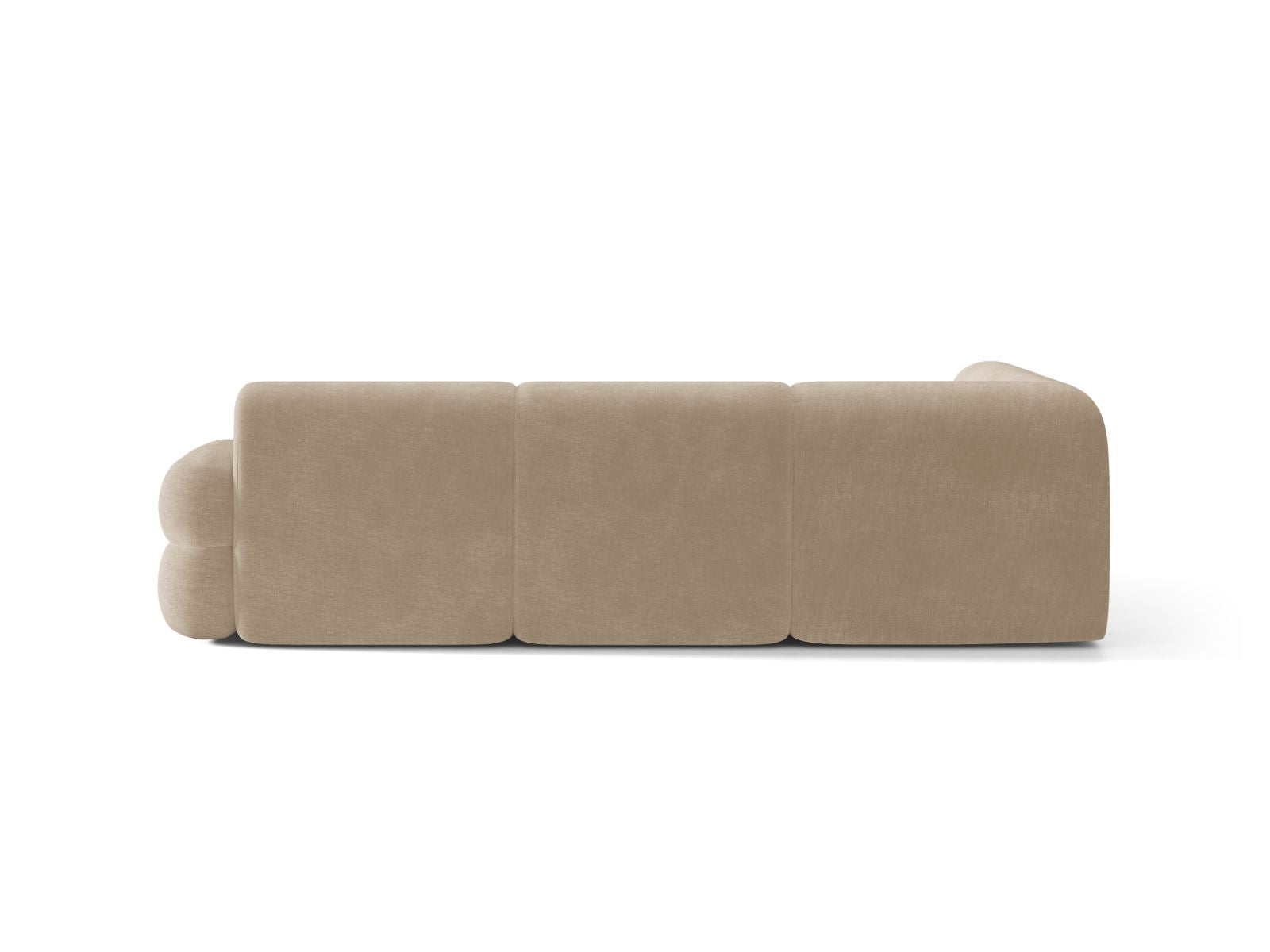 L-vormige linker NEO hoekbank in beige chenille