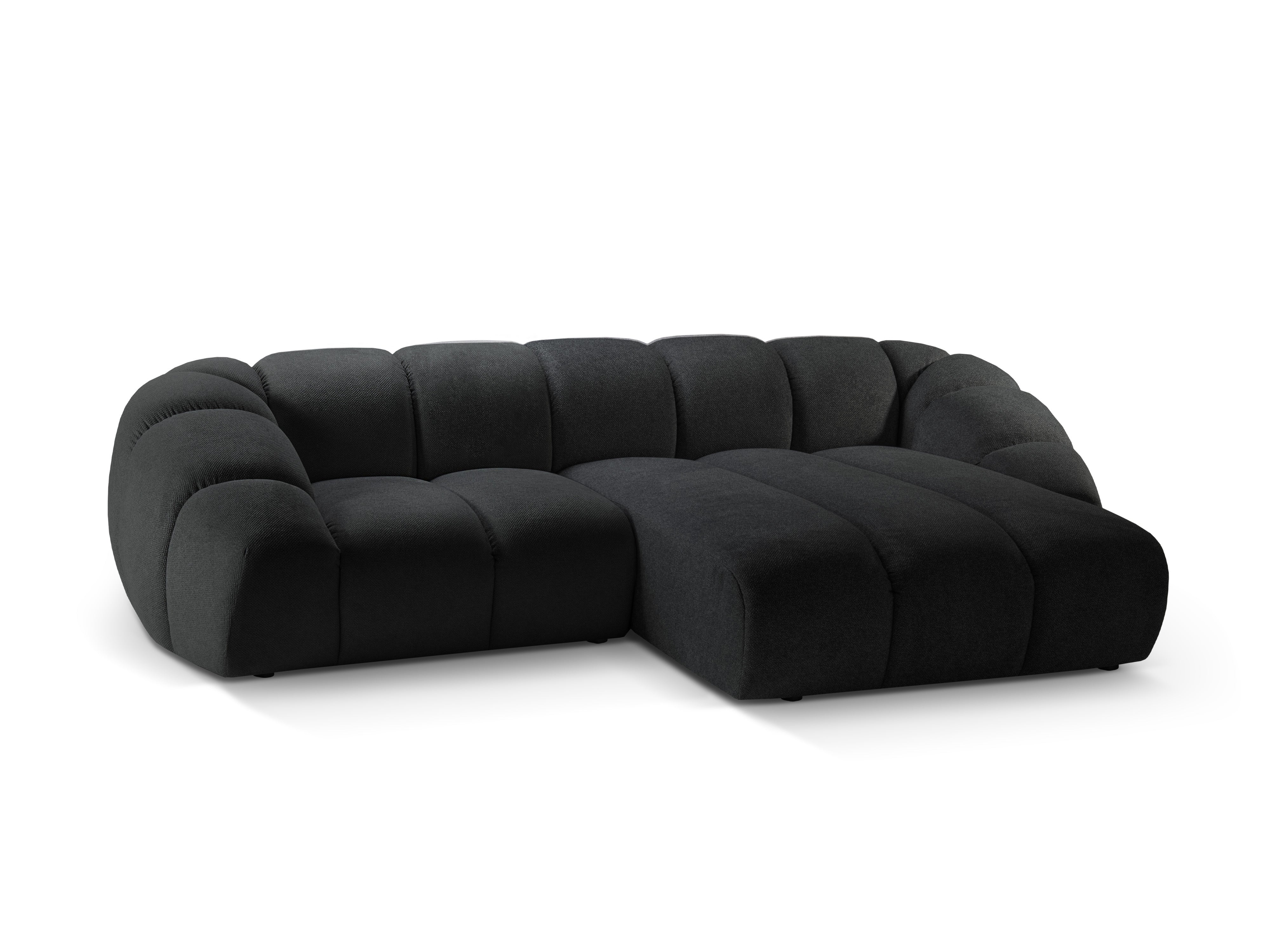 Narożnik 3-osobowy prawostronny DIANA antracytowy szenil – sofa narożna