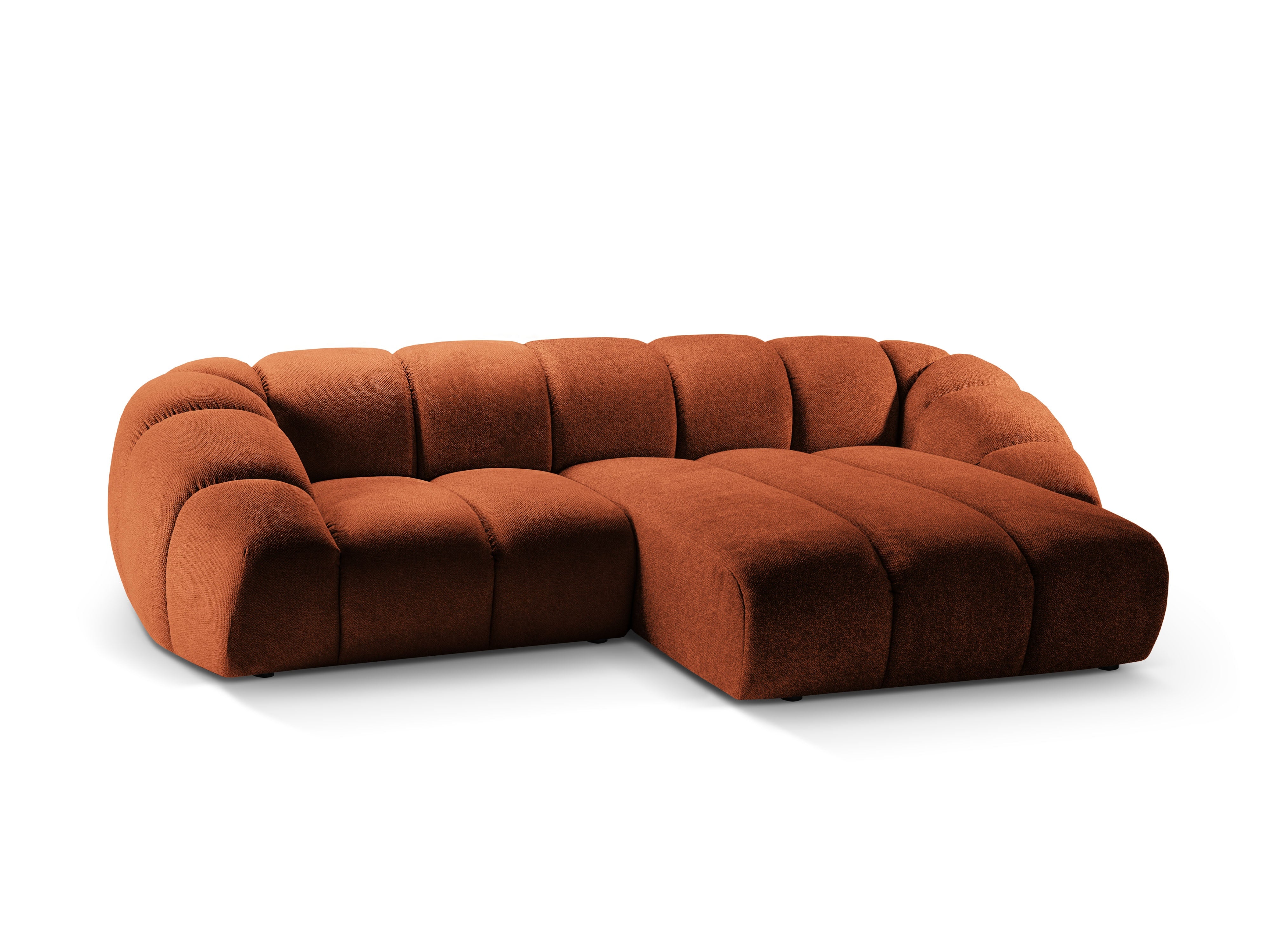 Dreisitzer-Ecksofa rechts DIANA terrakotta Chenille