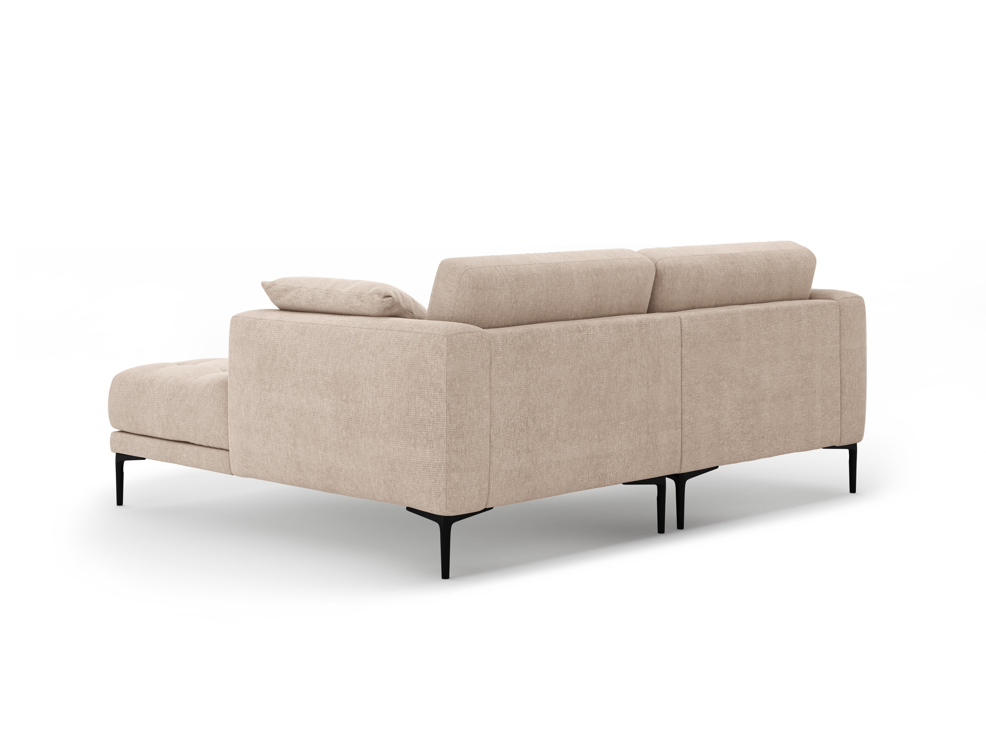 Rechthoekige hoekbank BEMY zandkleurig chenille