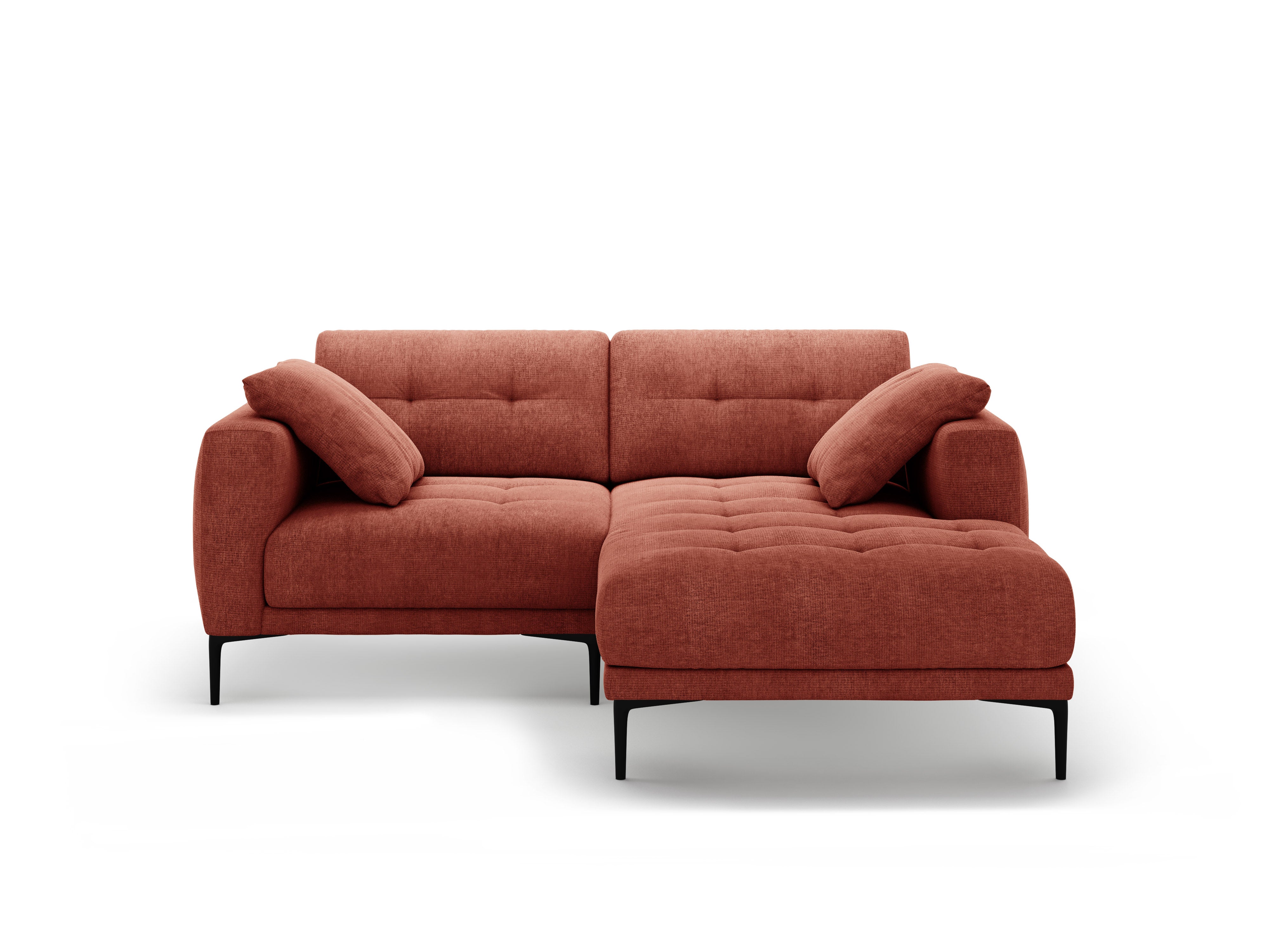 Right-facing corner sofa BEMY coral chenille