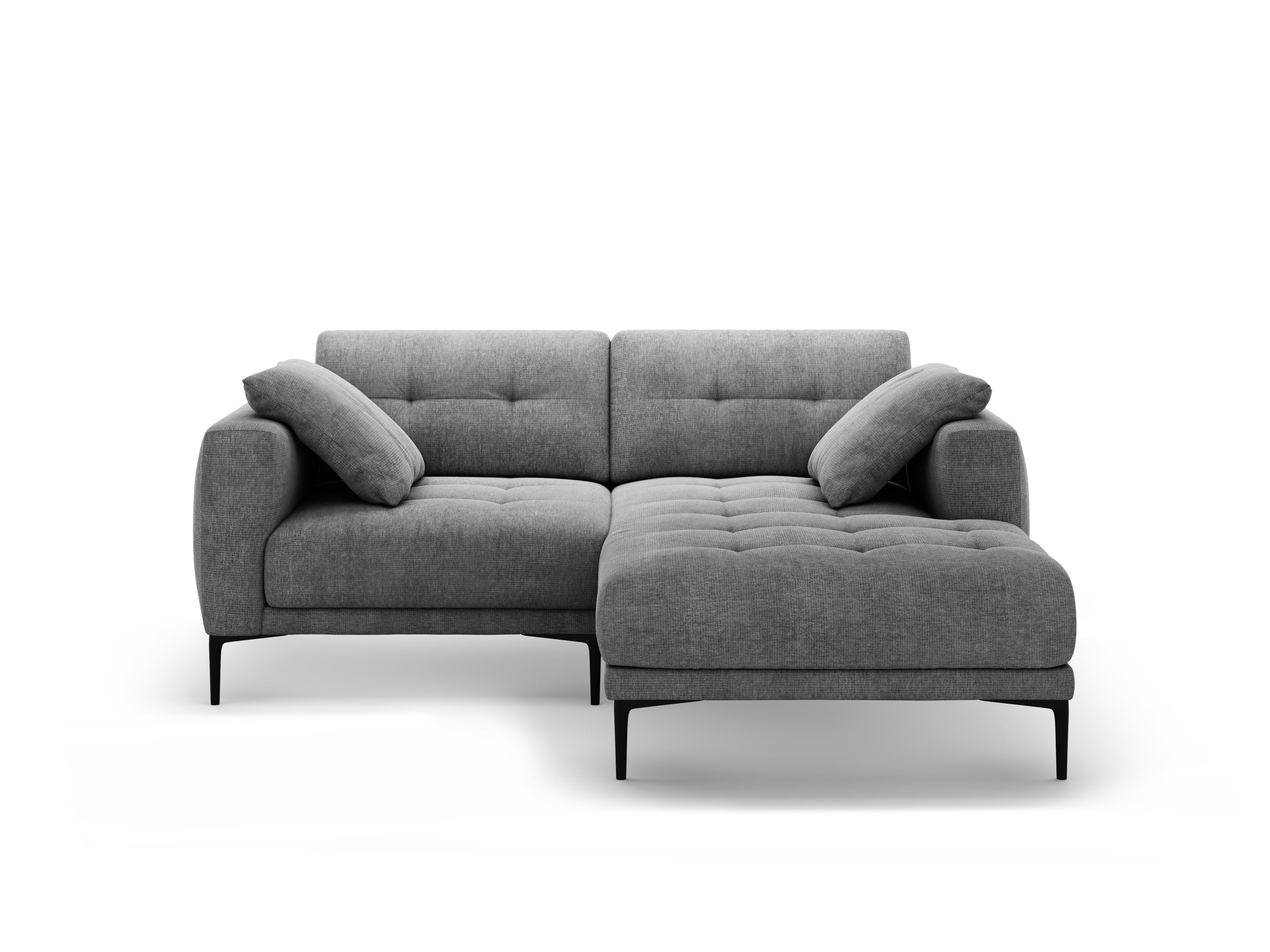 Right-facing corner sofa BEMY gray chenille