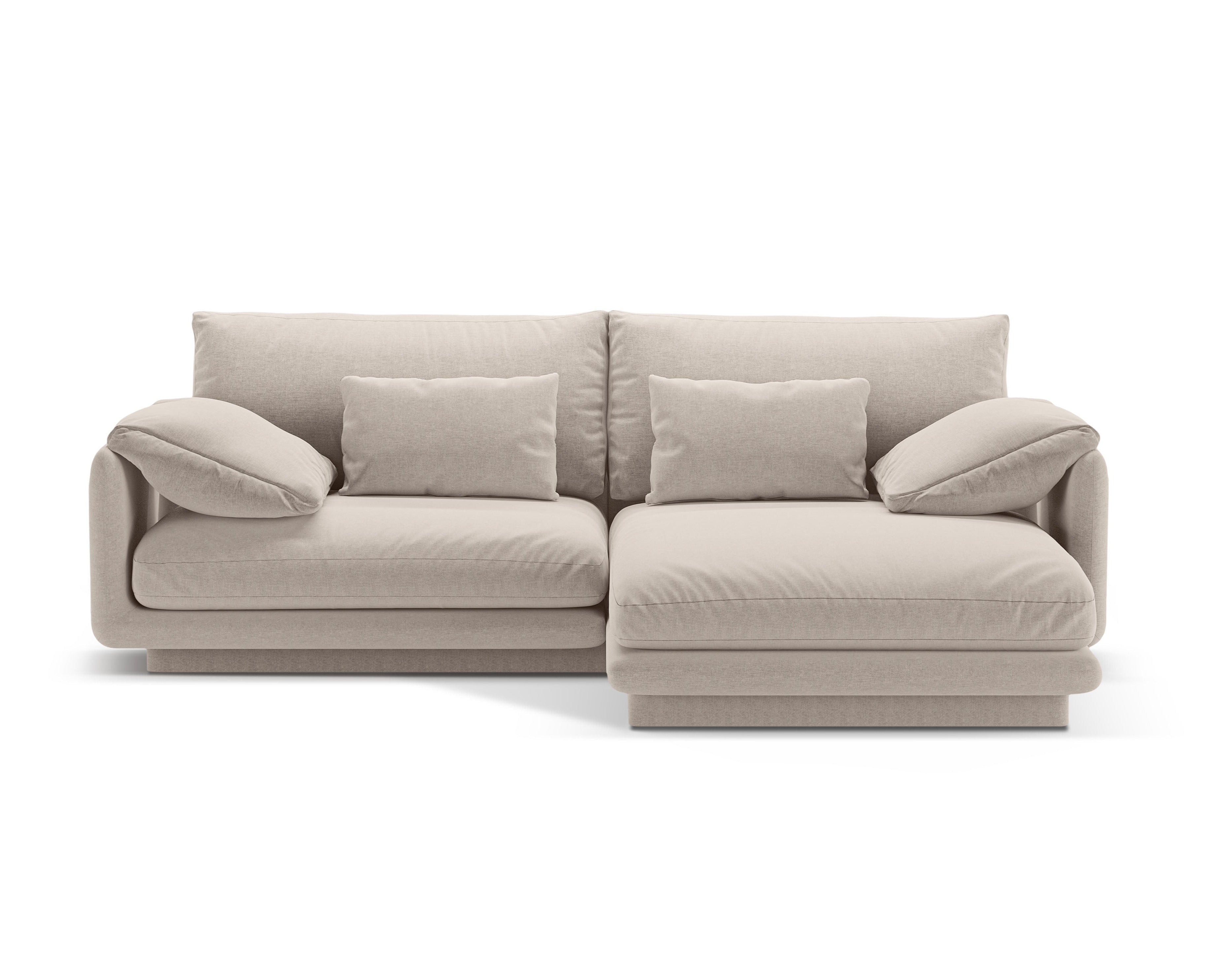 Rechtsseitige Ecke 3-Personen leichte Beige Turin