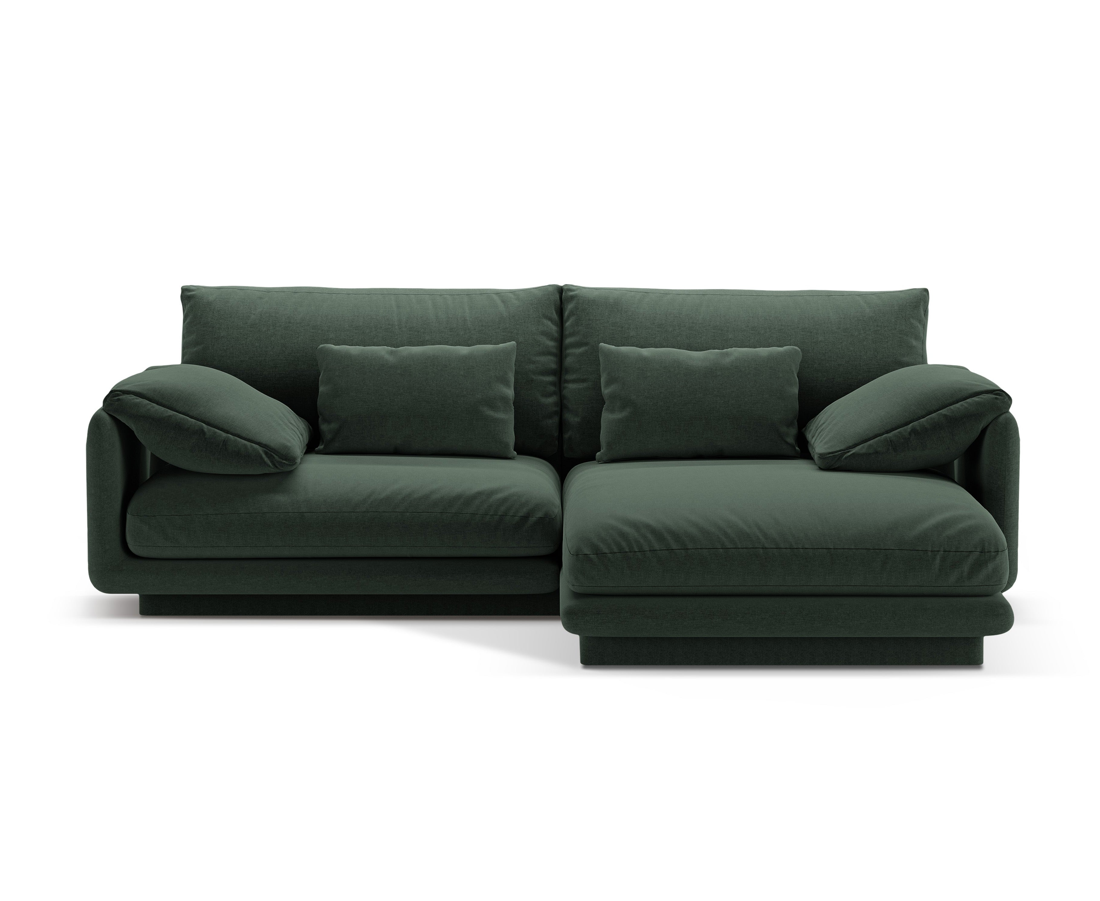 Rechthoekige 3-zits hoekbank TORINO groen