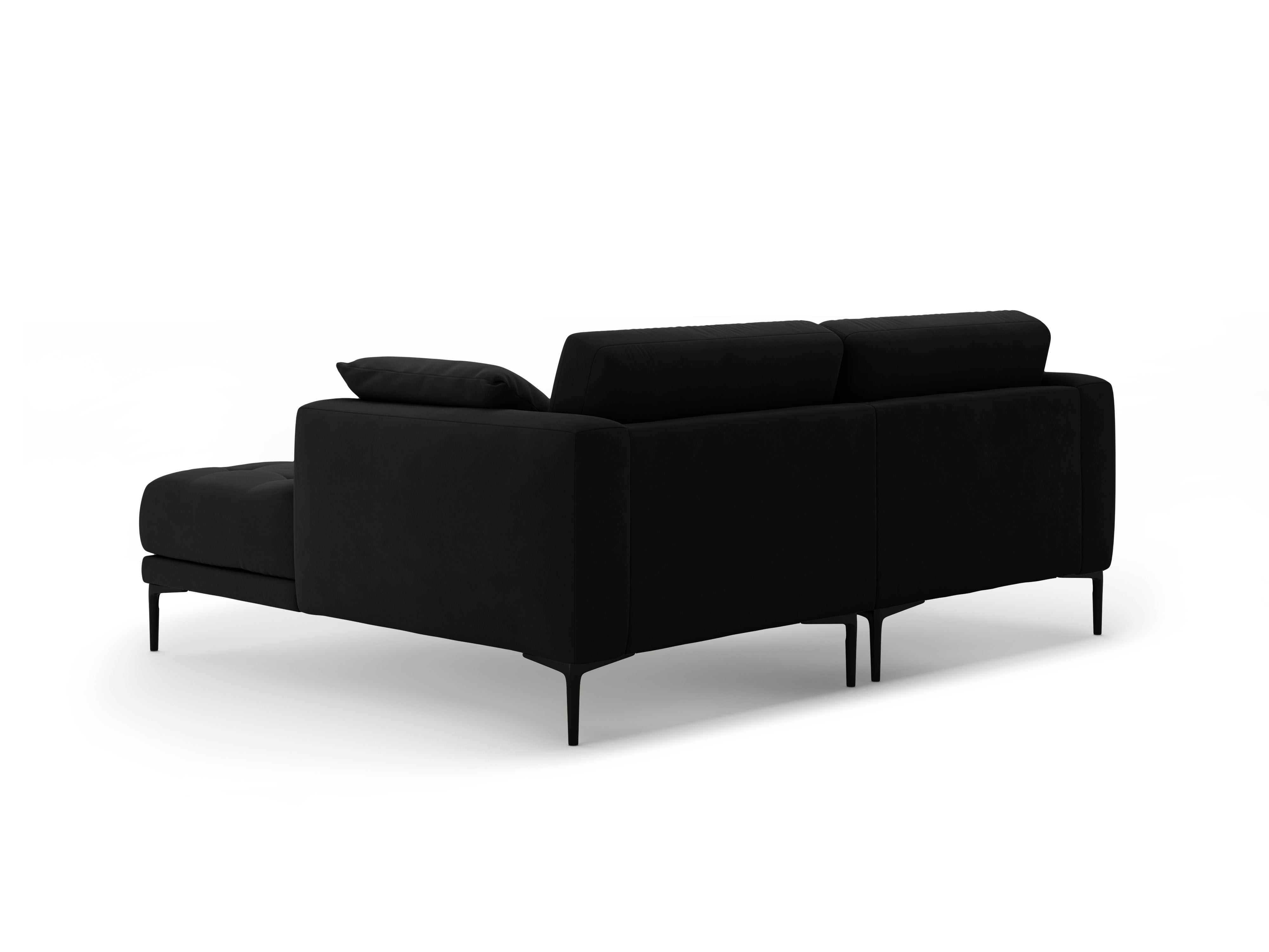 Right-facing velvet corner sofa BEMY black