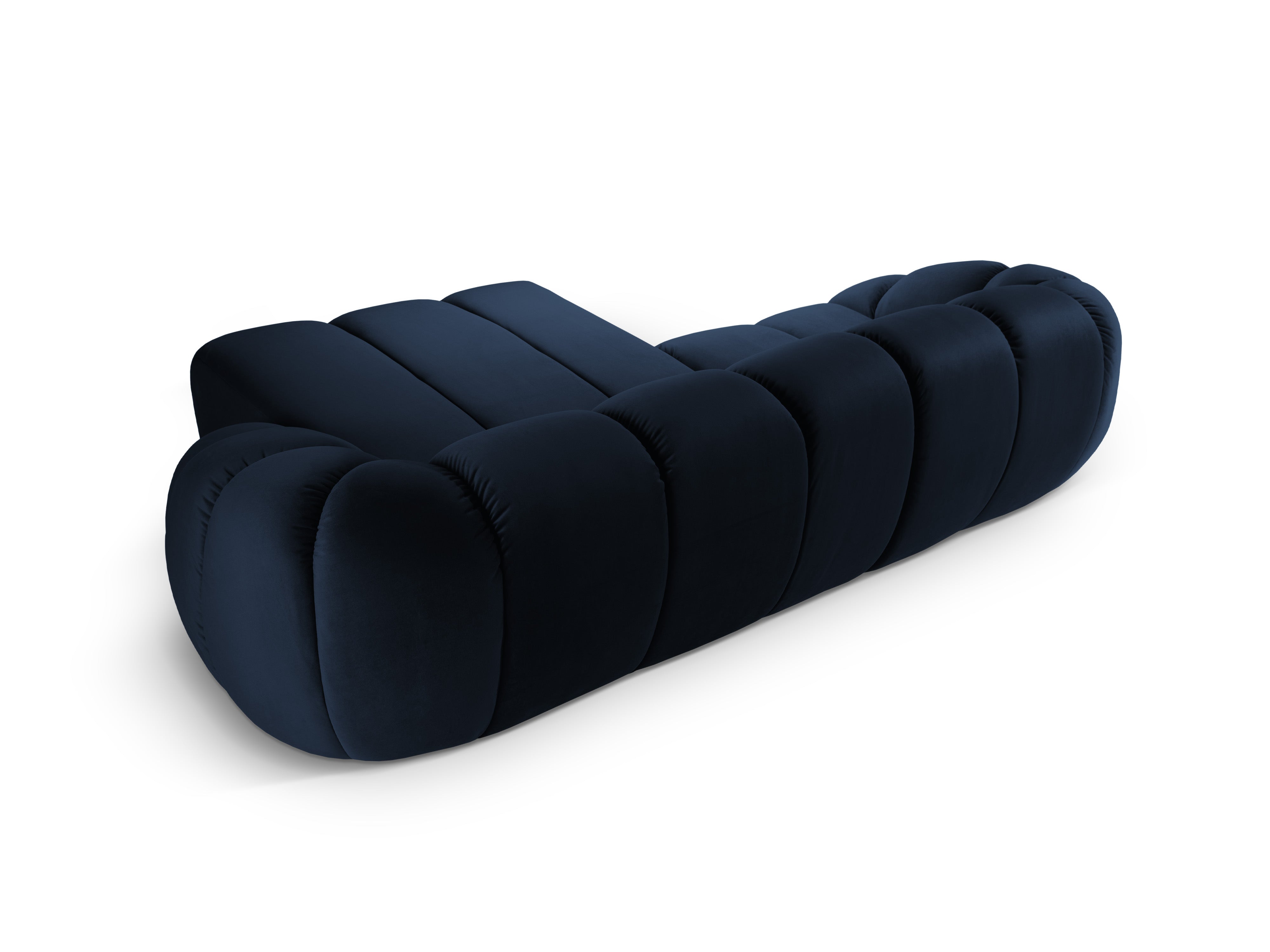 Samt-Ecksofa 3-Sitzer rechts DIANA königsblau