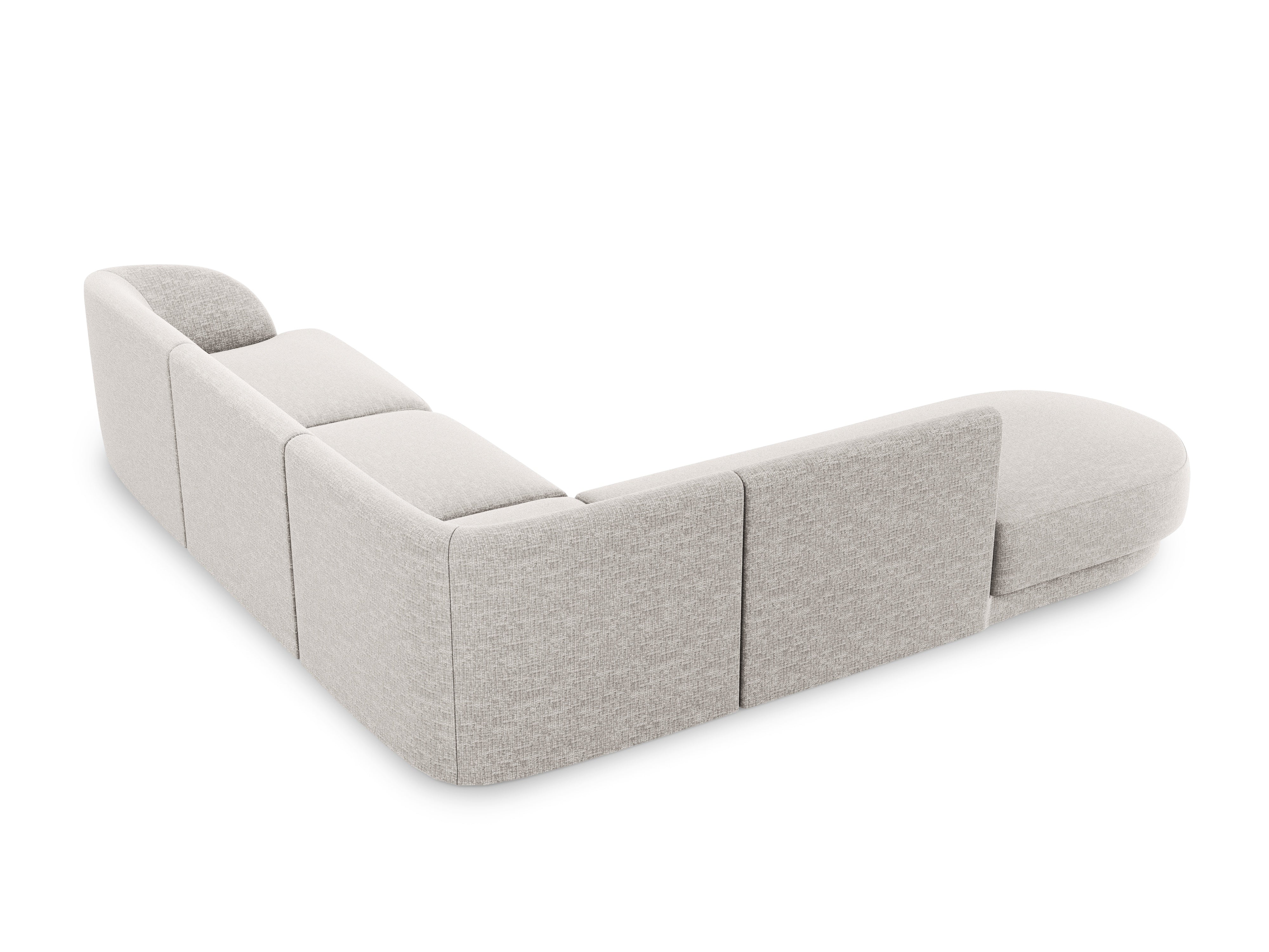 Left-sided corner sofa for 6 people MILEY gray chenille