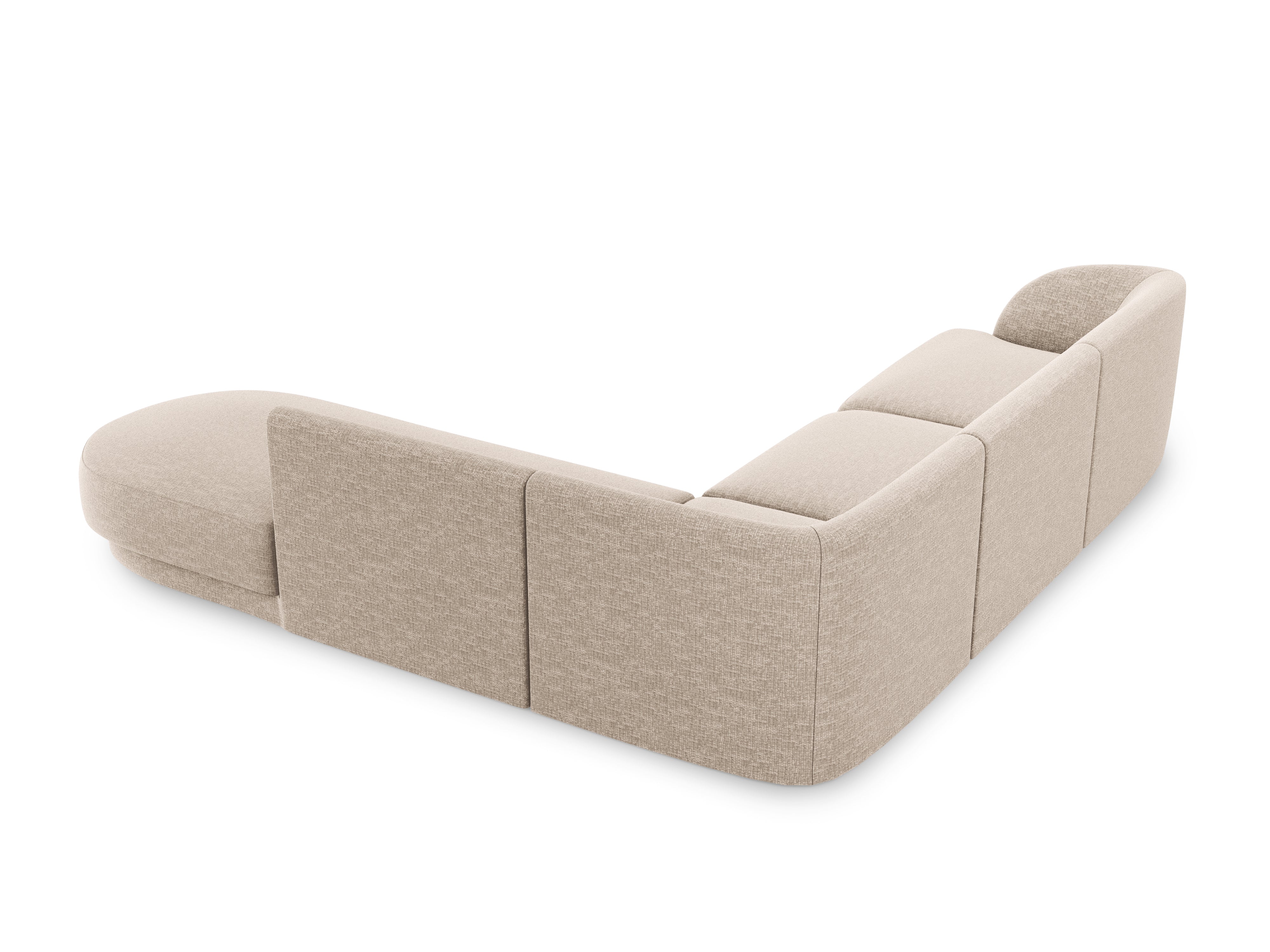 Narożnik 6-osobowy w tkaninie szenilowej prawostronny MILEY beżowy Micadoni Eye on Design