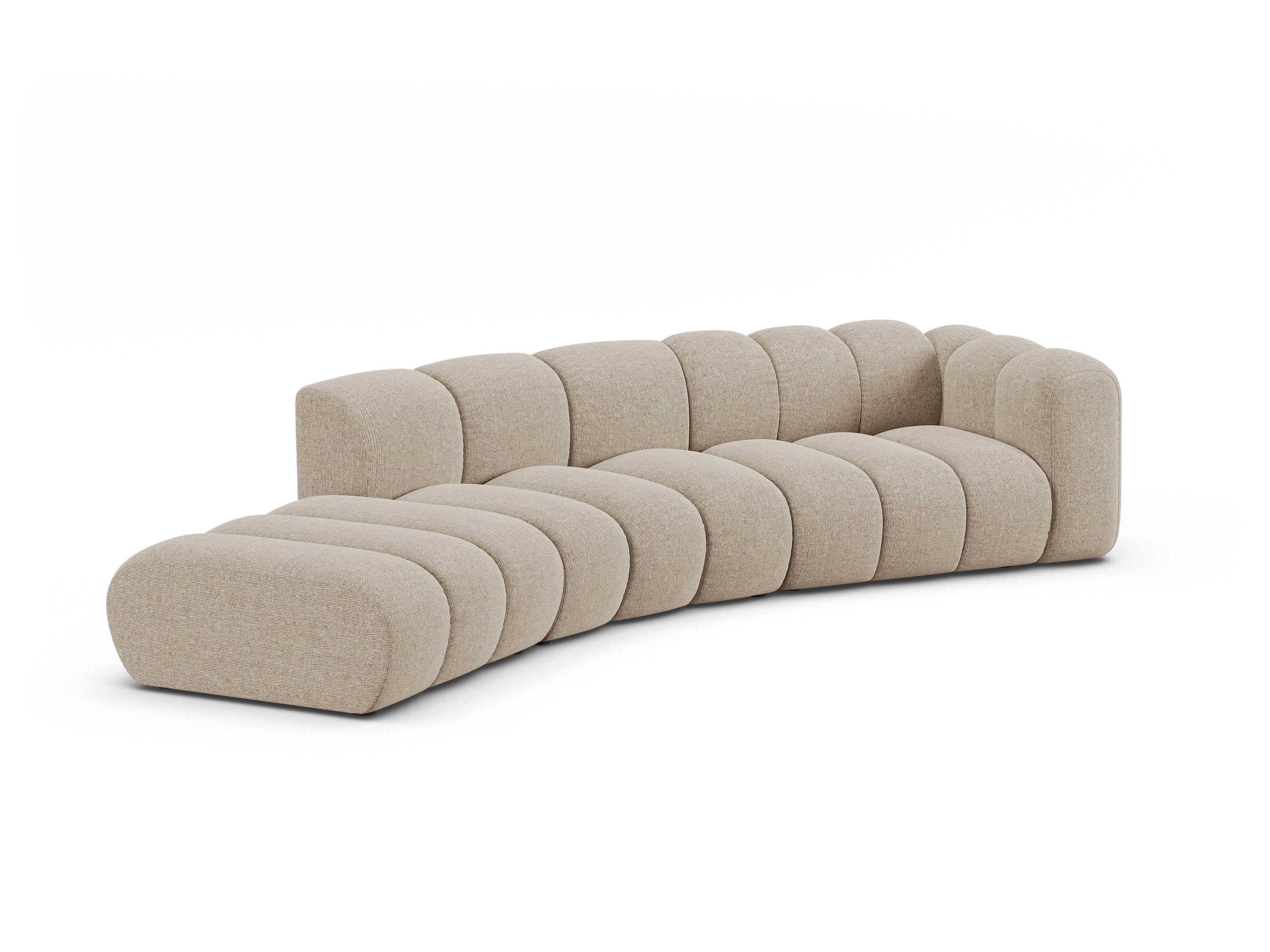 Sofa 5-osobowa lewostronna LUPINE beżowy szenil – Micadoni