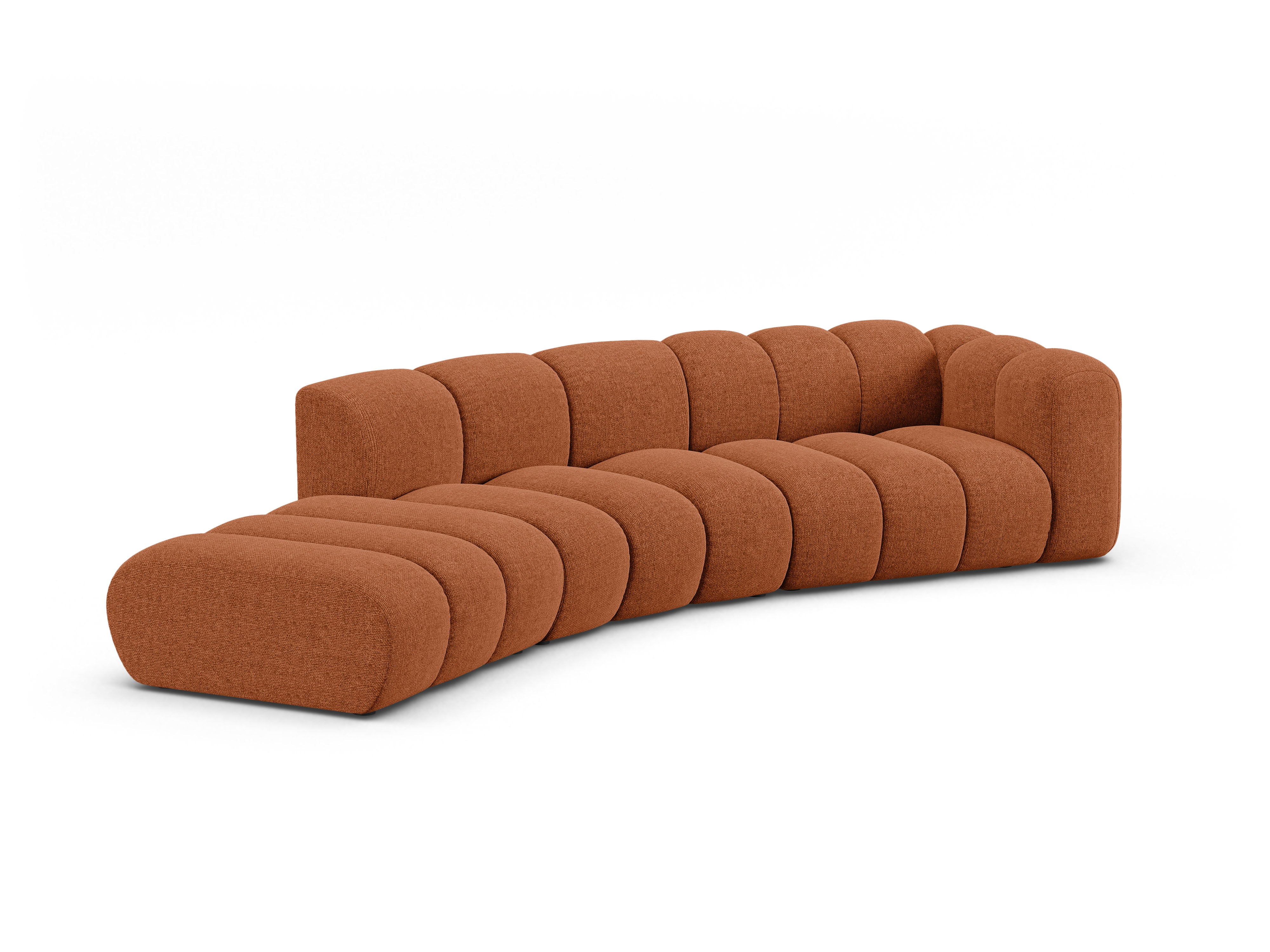 Sofa 5-osobowa lewostronna LUPINE ceglany szenil – Micadoni
