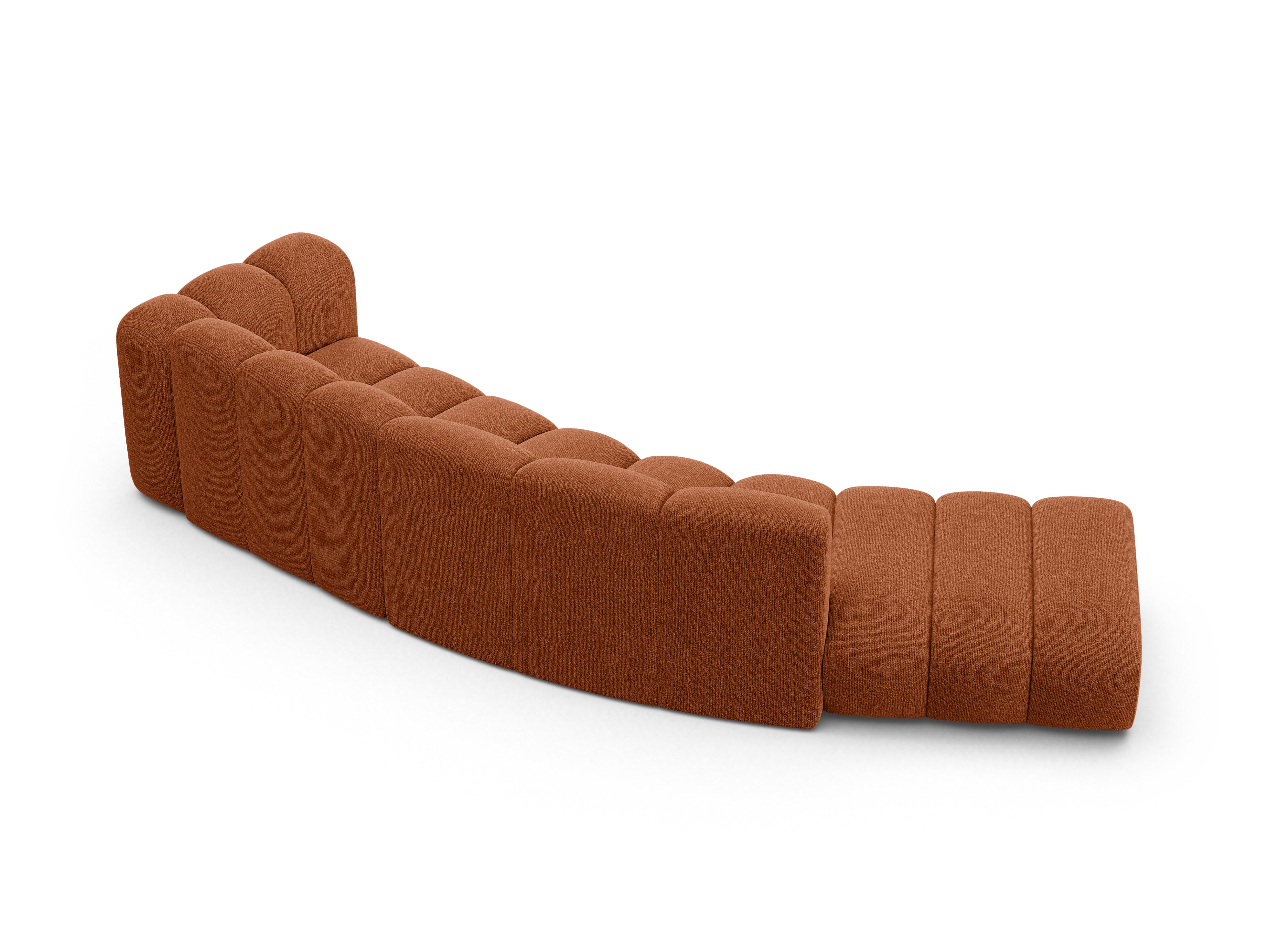 Sofa 5-osobowa lewostronna LUPINE ceglany szenil – aksamit