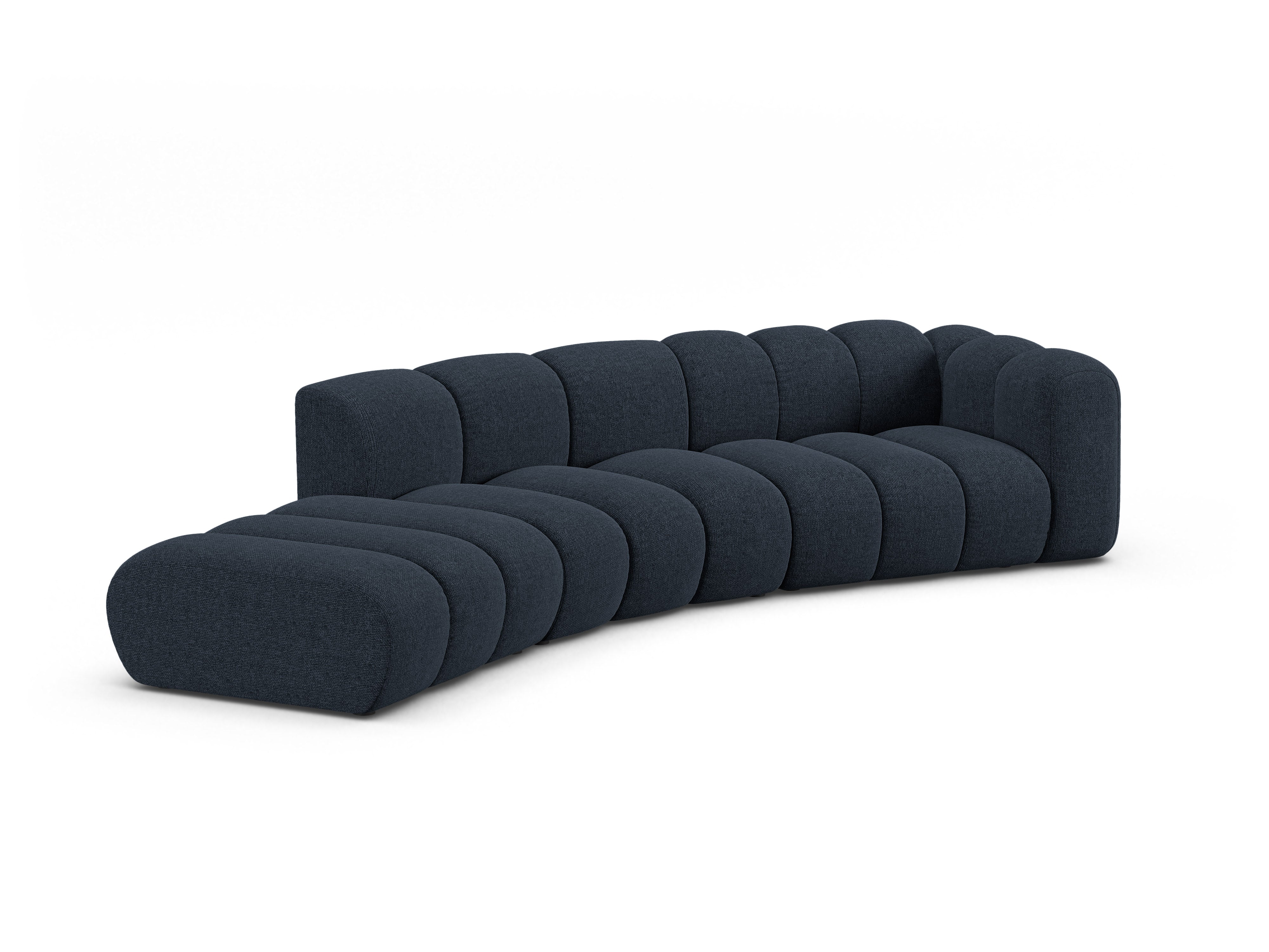 Sofa 5-osobowa lewostronna LUPINE granatowy szenil – Micadoni