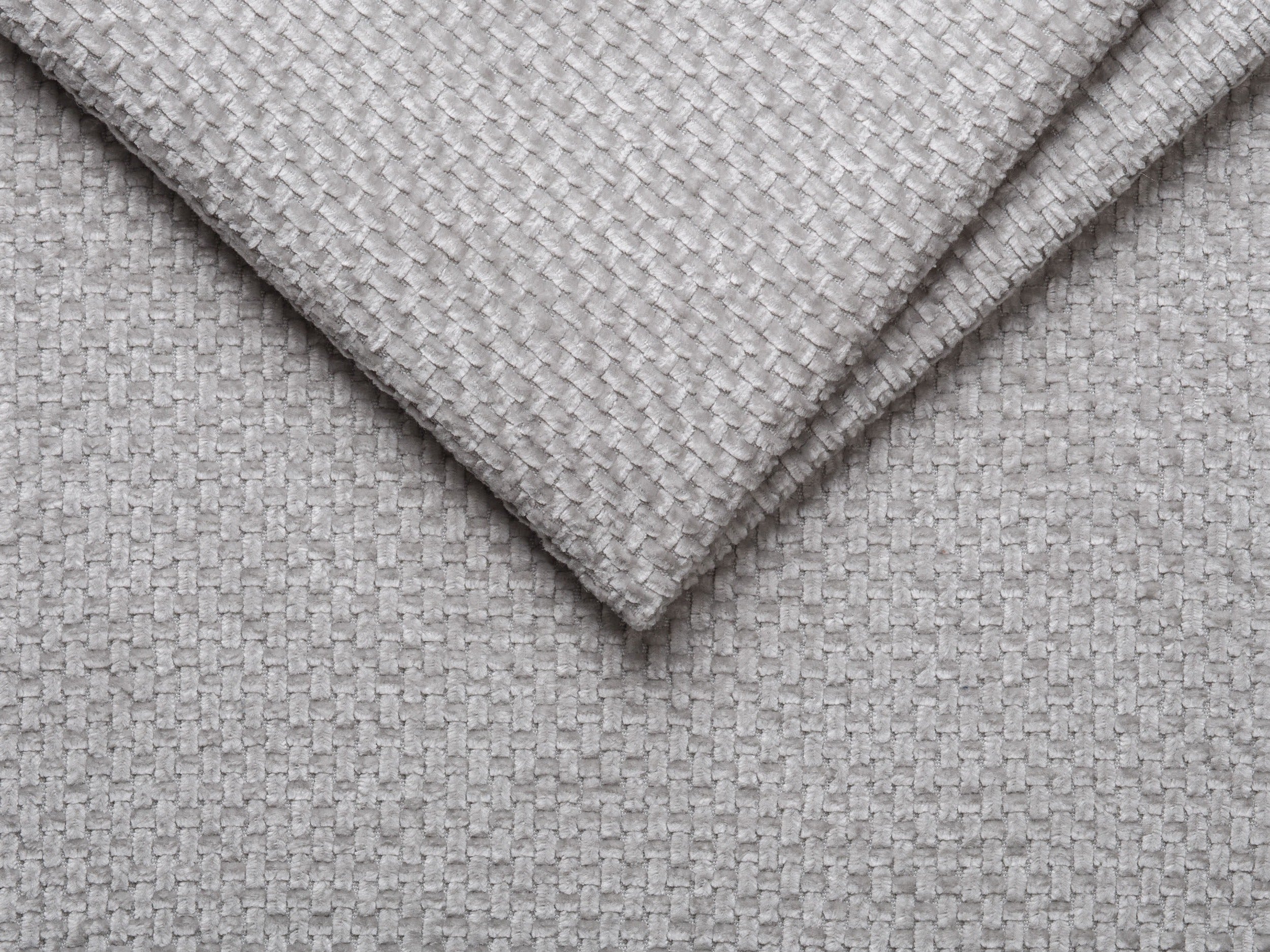 Modulares Ecksofa mit Tisch, 3-Sitzer, rechtsseitig, MILEY, graues Chenille