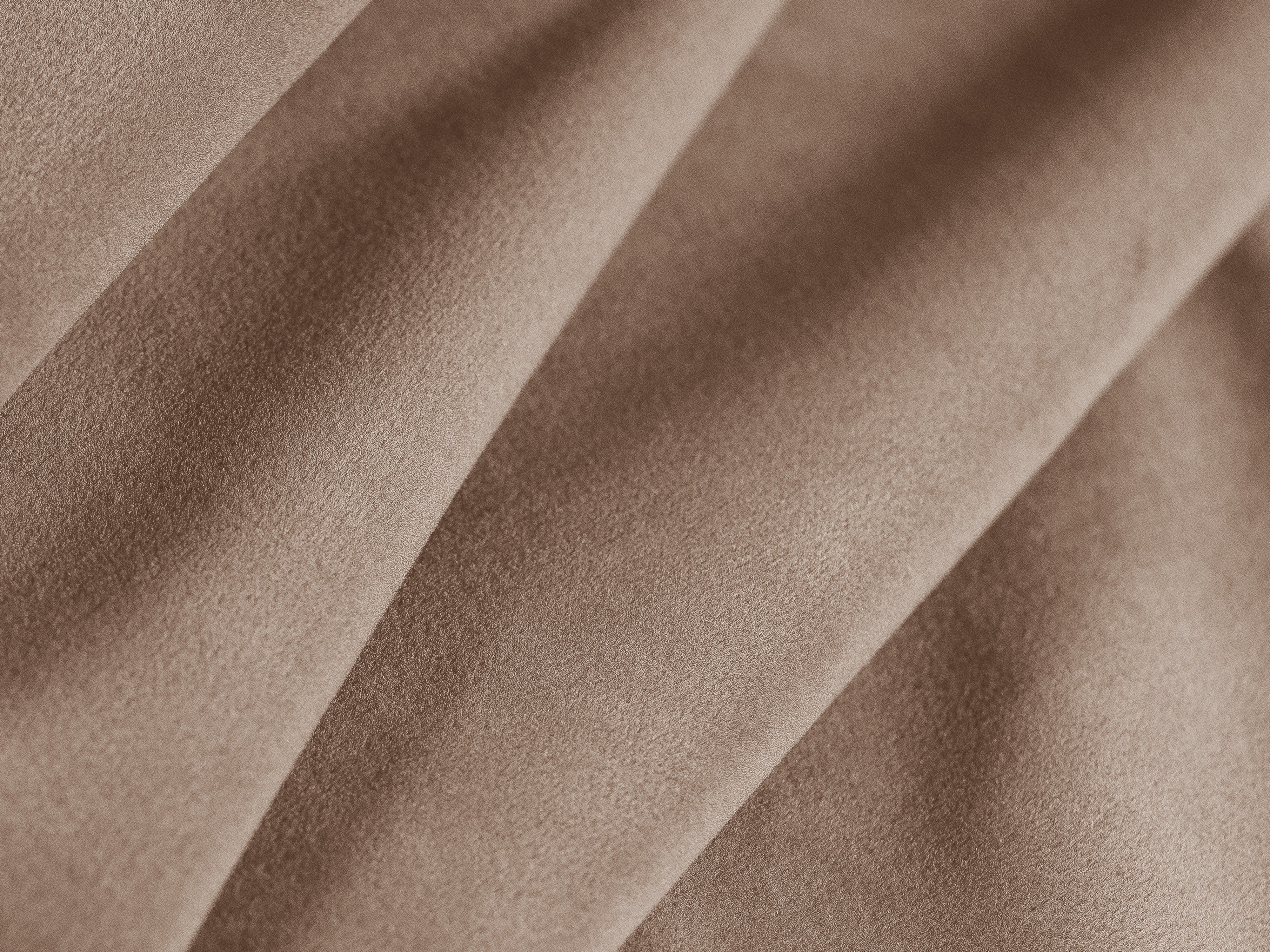 Modulares Ecksofa mit Tisch 3-Sitzer rechtsseitig samtig MILEY cappuccino