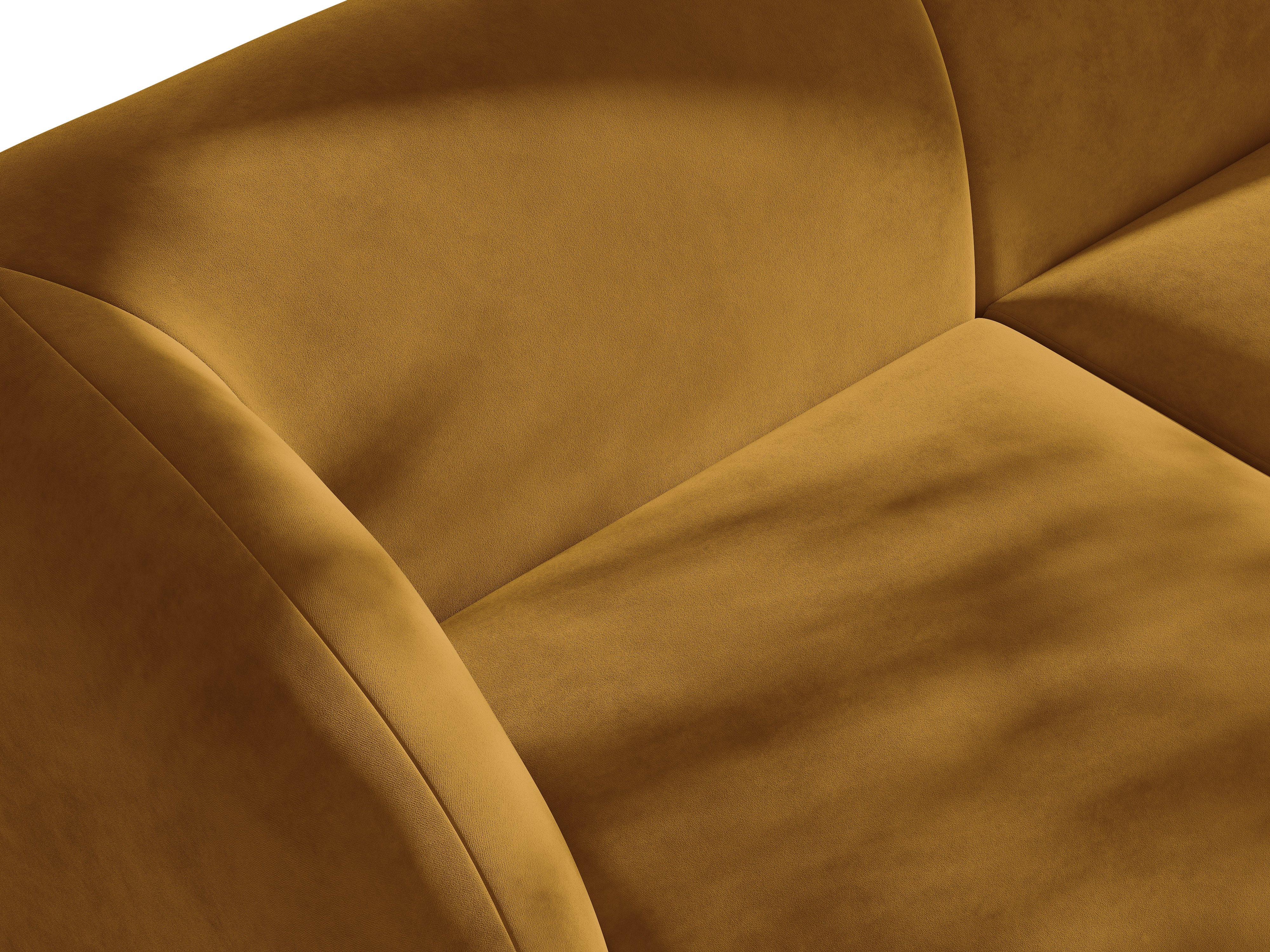 Narożnik modułowy ze stolikiem 3-osobowy lewostronny MILEY żółty – styl minimalistyczny