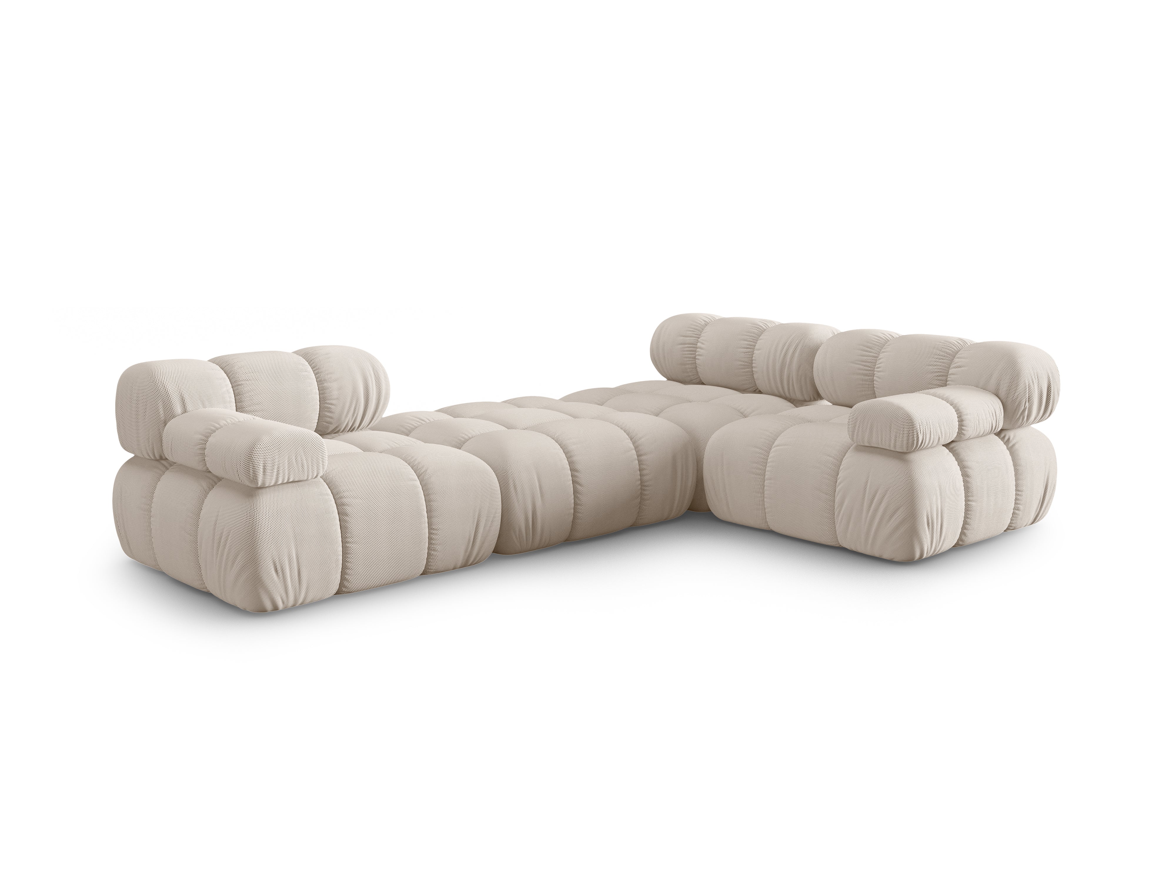 Universele hoekbank BELLIS beige 3D stof