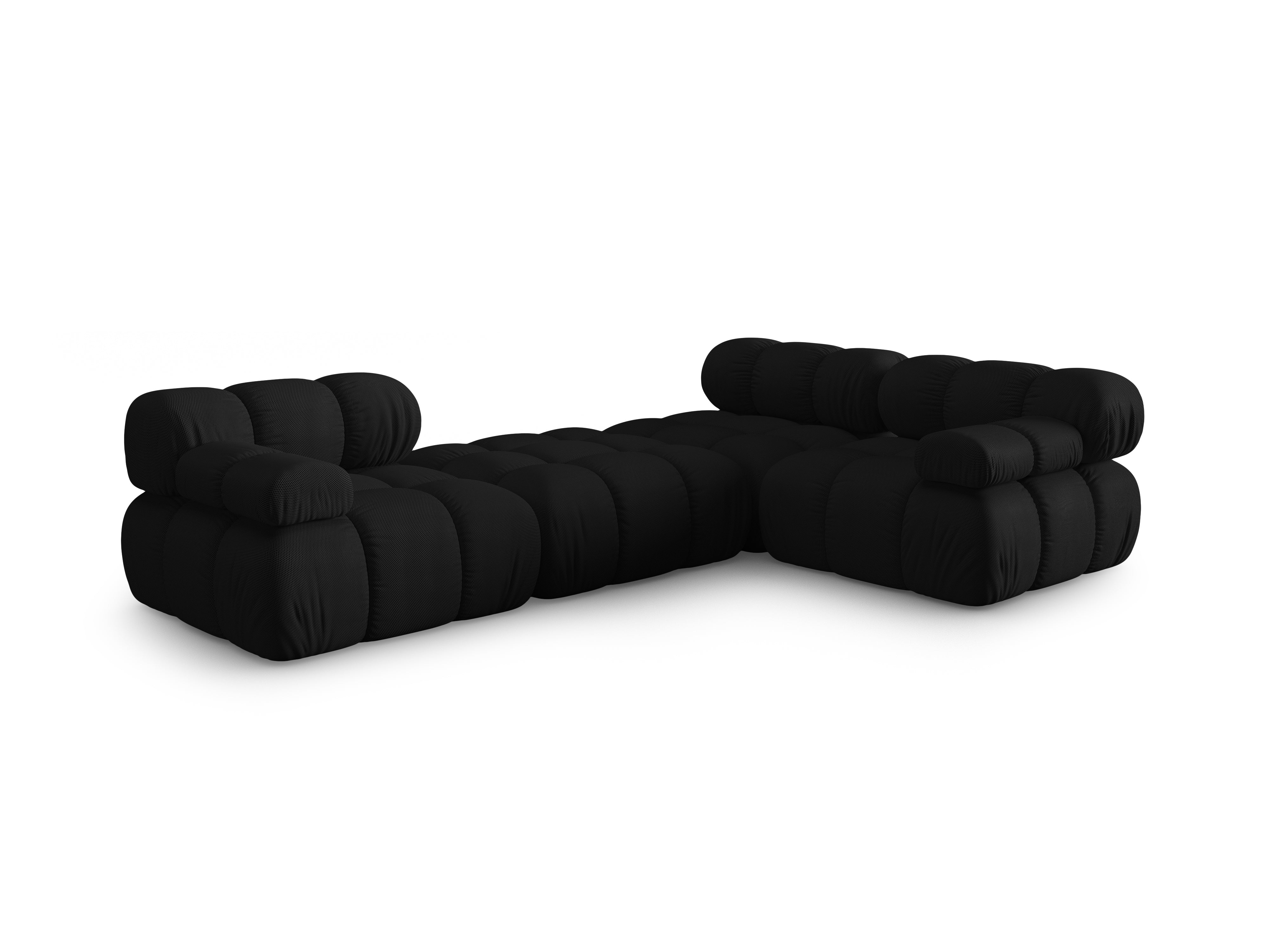 Universele hoekbank BELLIS zwarte 3D-stof