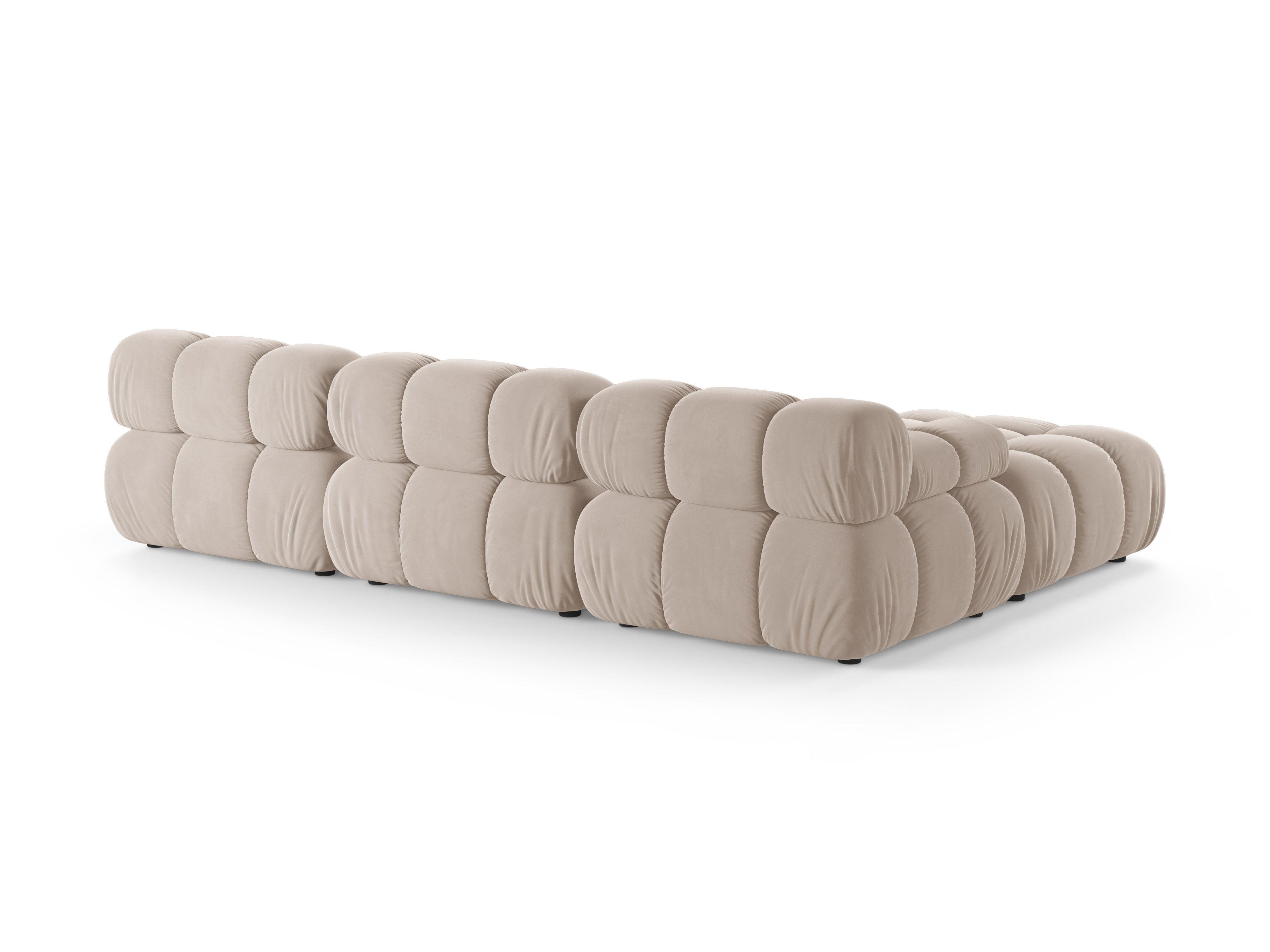 Universele hoekbank BELLIS lichtbeige velours