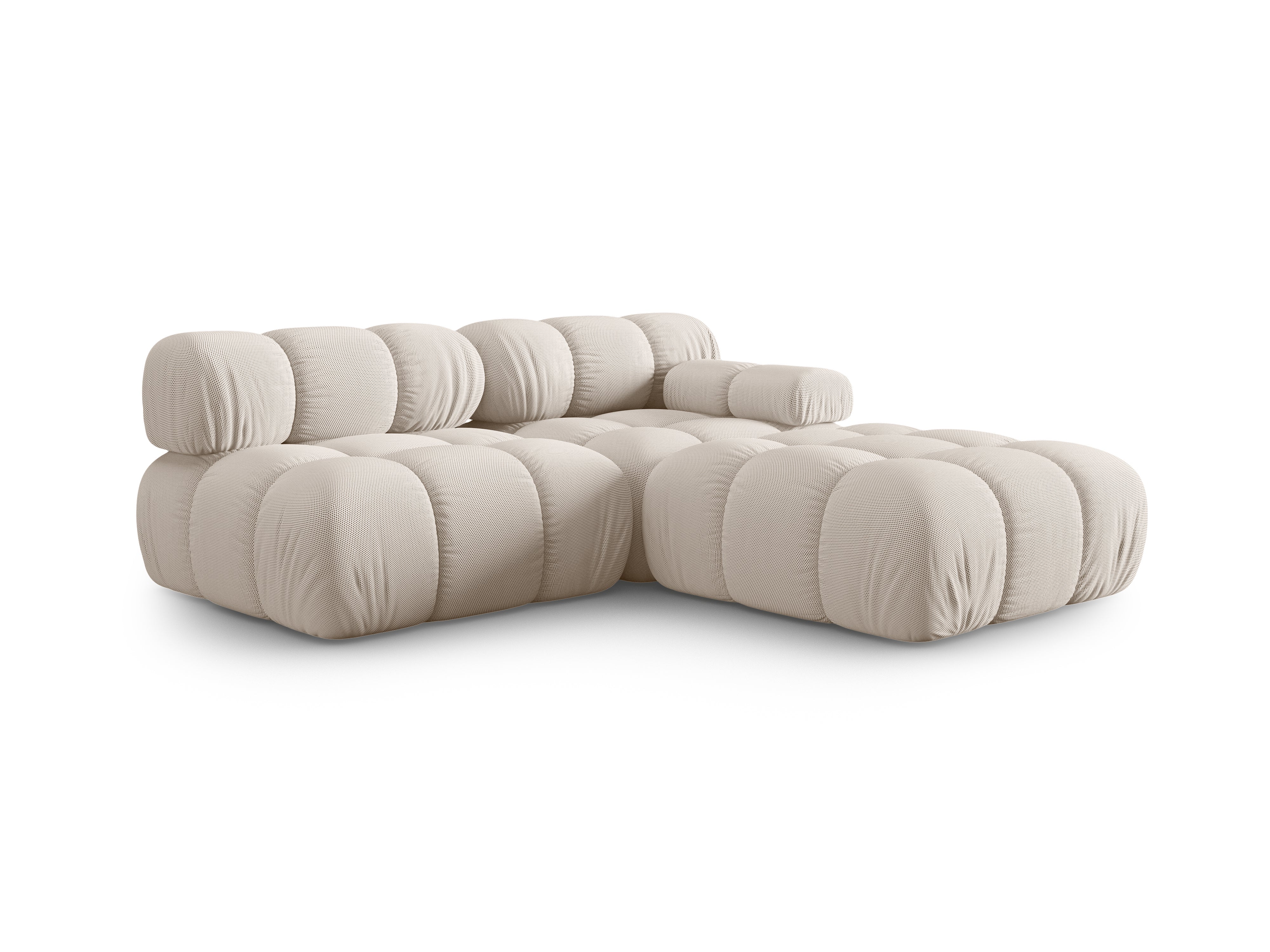 Modulaire open linker BELLIS bank in beige 3D stof