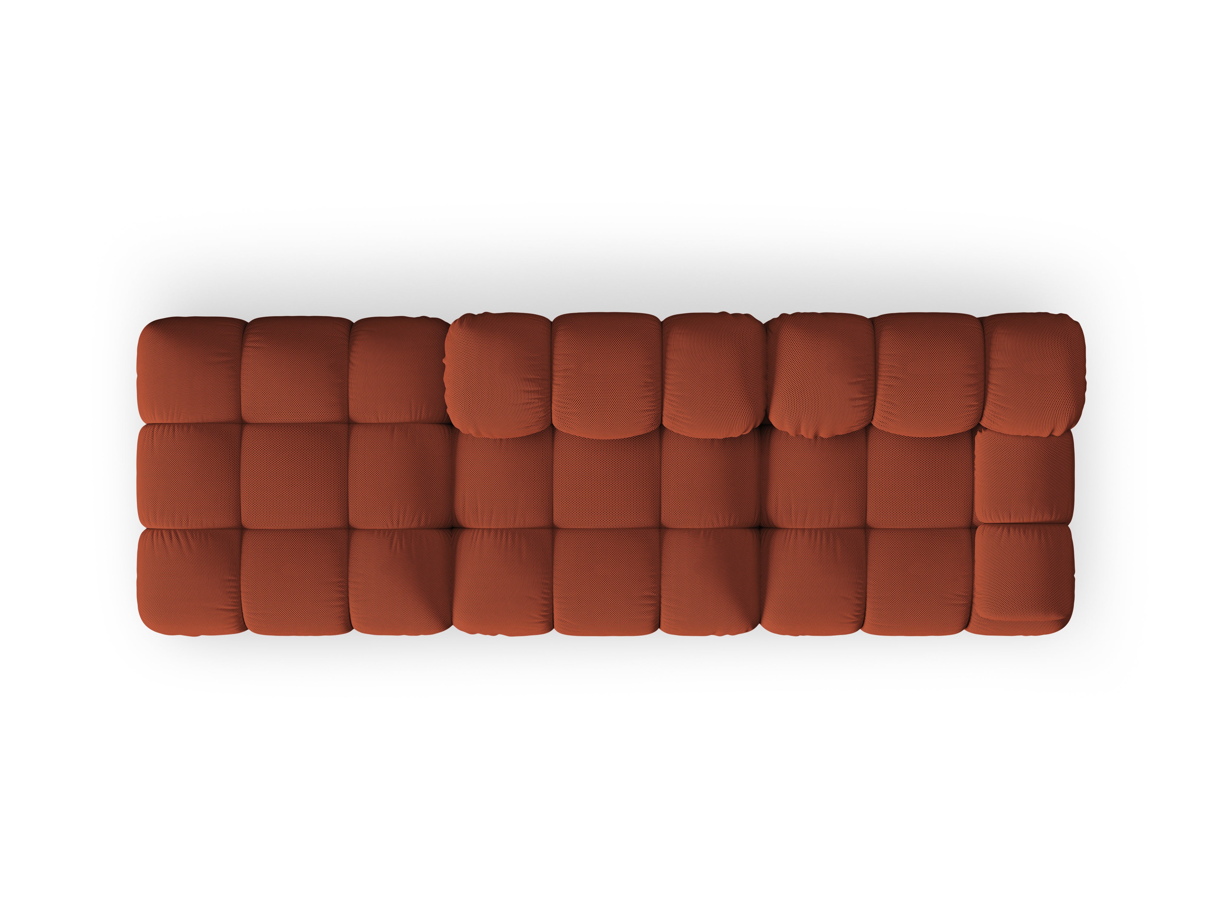 Modulaire open linker bank BELLIS in baksteen 3D stof