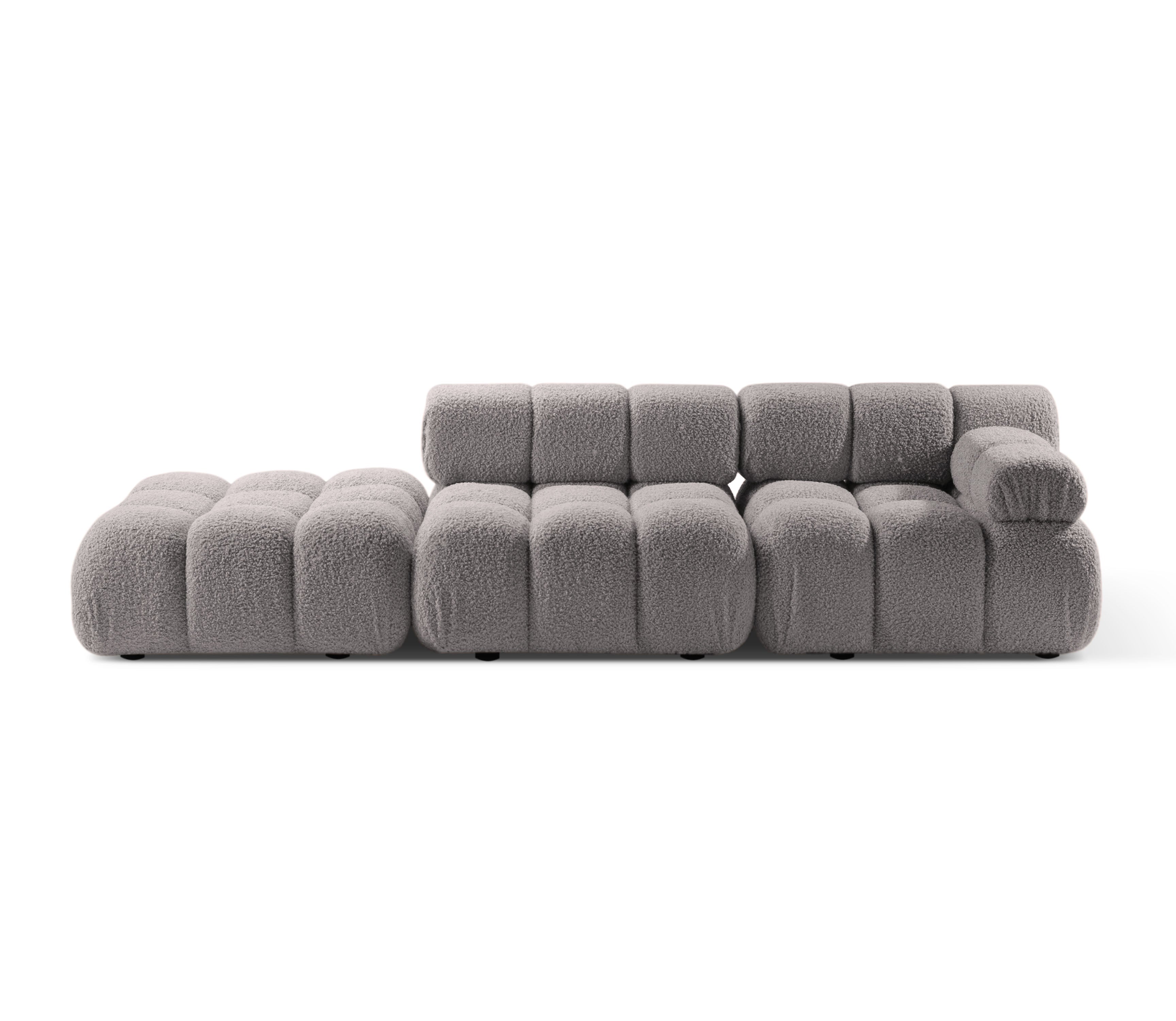 Modulaire open linker BELLIS bank in grijze boucle