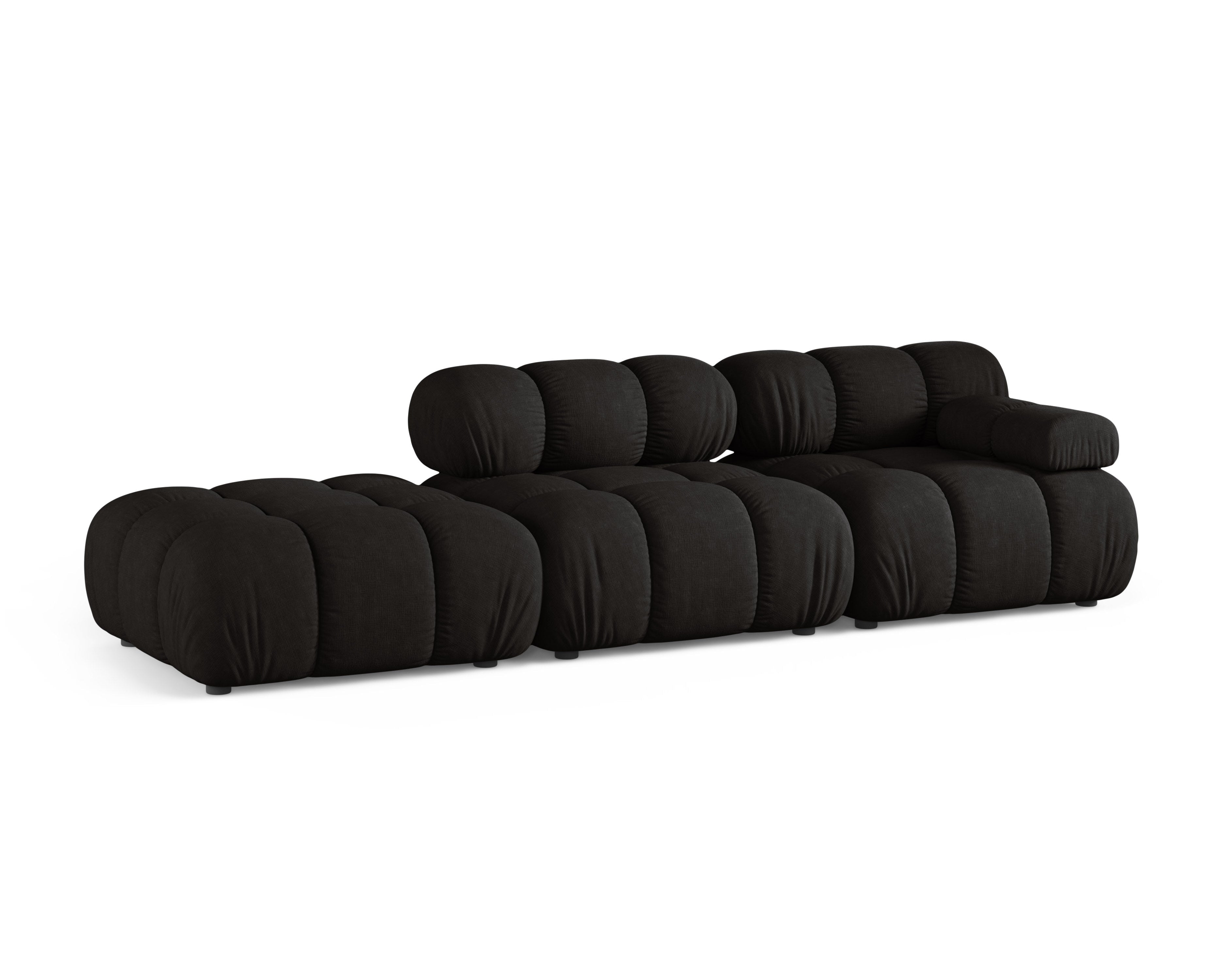 Modulaire open linker BELLIS bank met zwarte bekleding