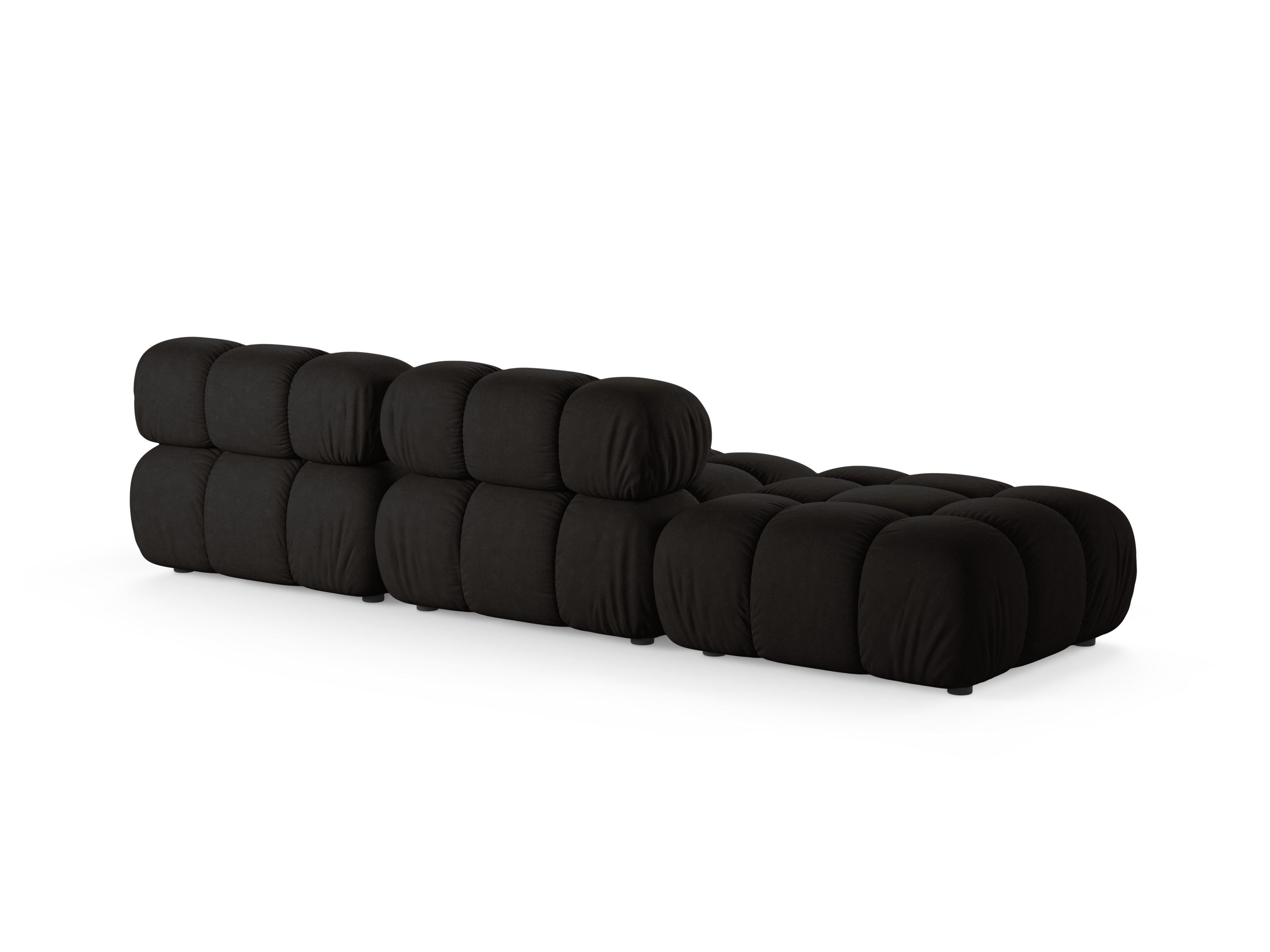 Modulaire open linker BELLIS bank met zwarte bekleding
