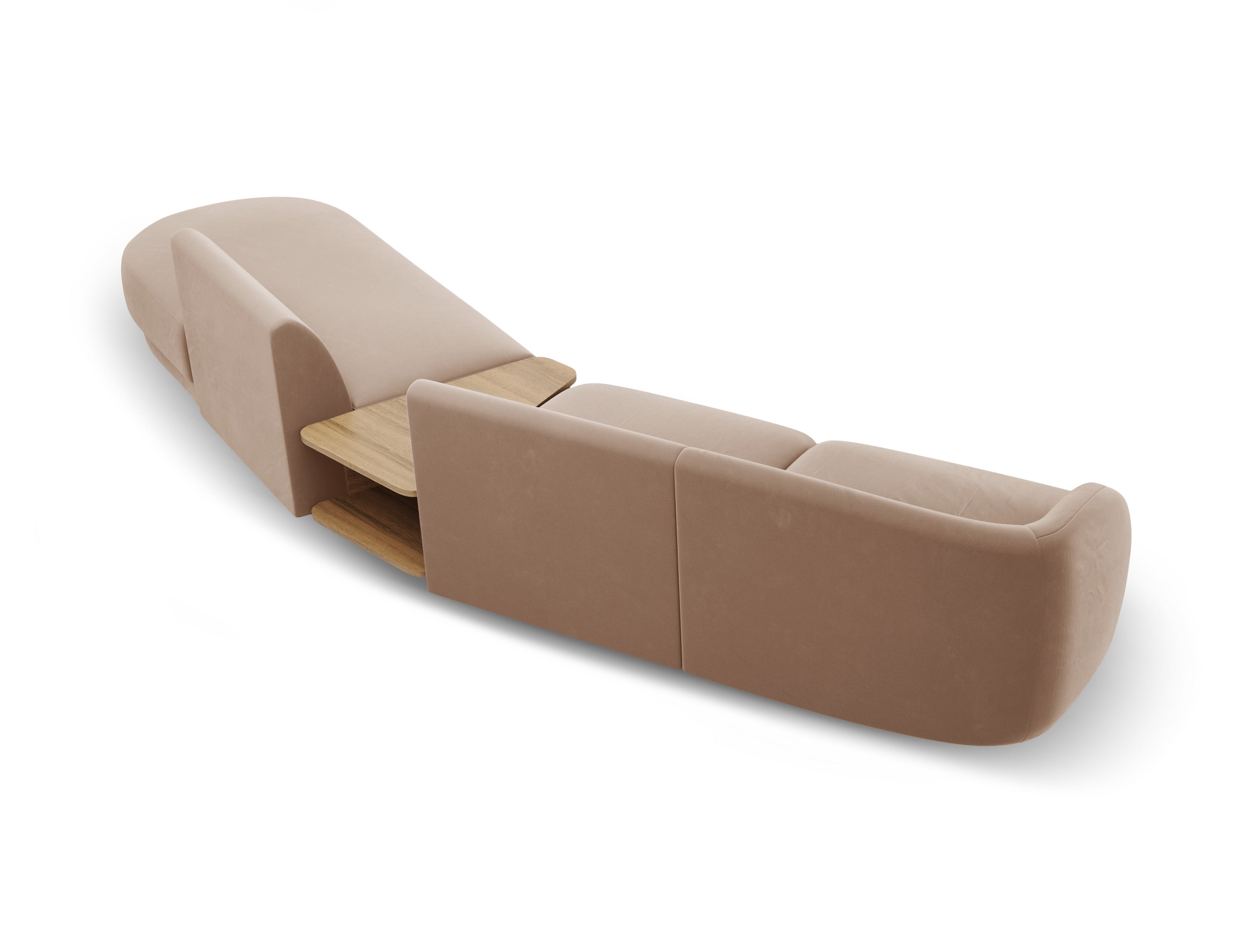 Modulsofa rechtsseitig mit Tisch, 4-sitzig, samt MILEY cappuccino