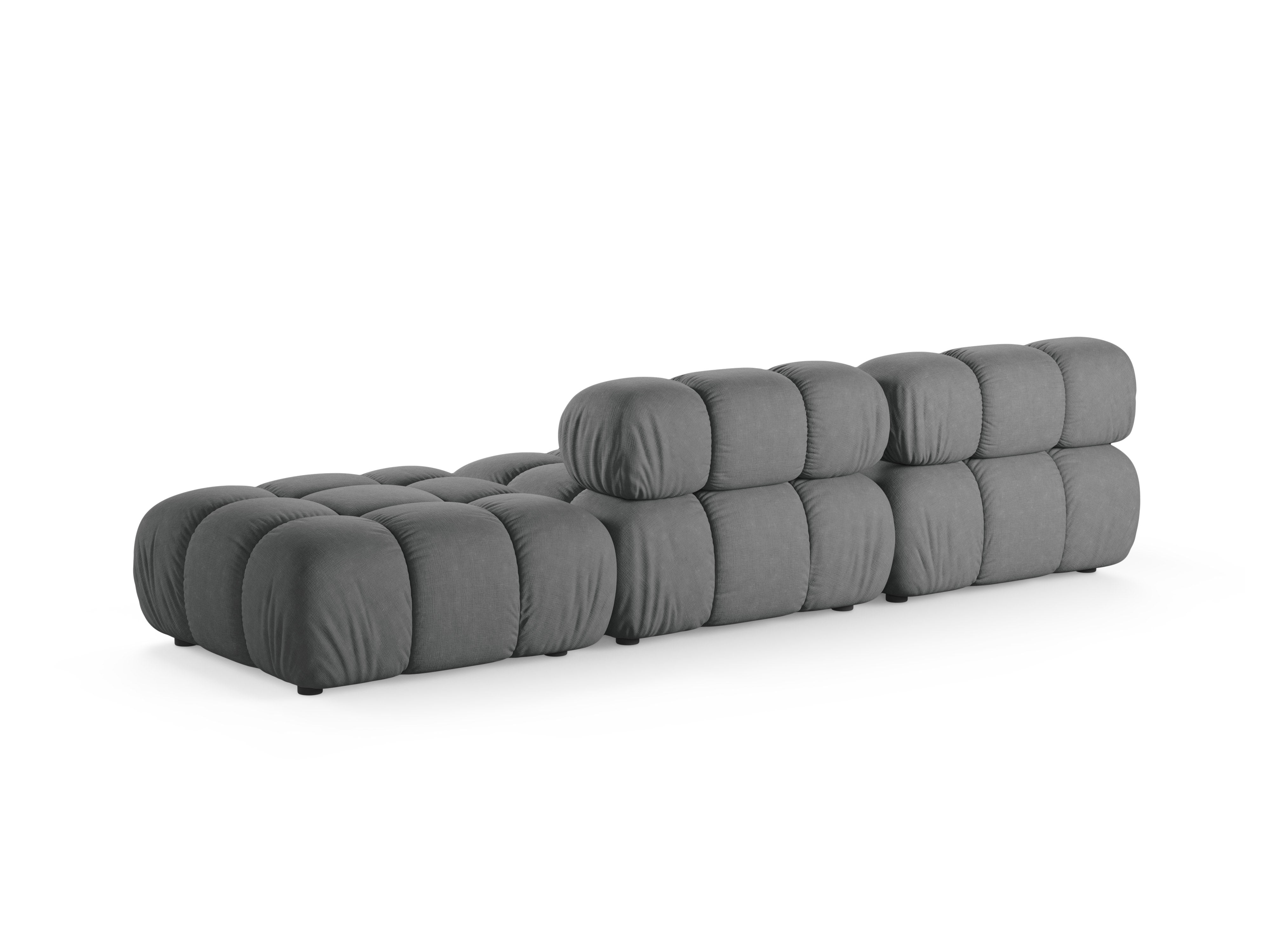 Modulaire open rechter BELLIS bank grijs