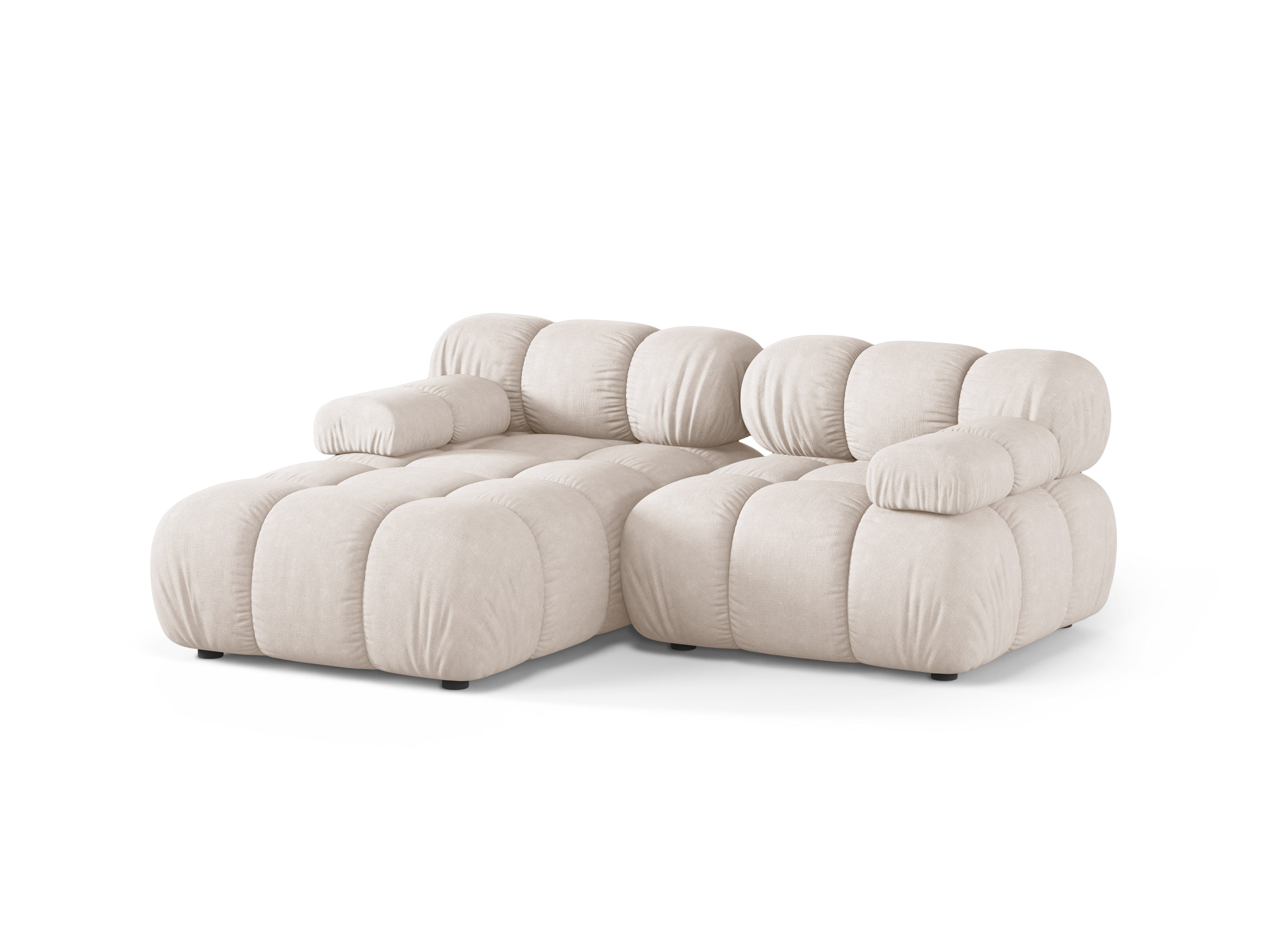 Beige 2-zits linksdraaiende BELLIS hoekbank