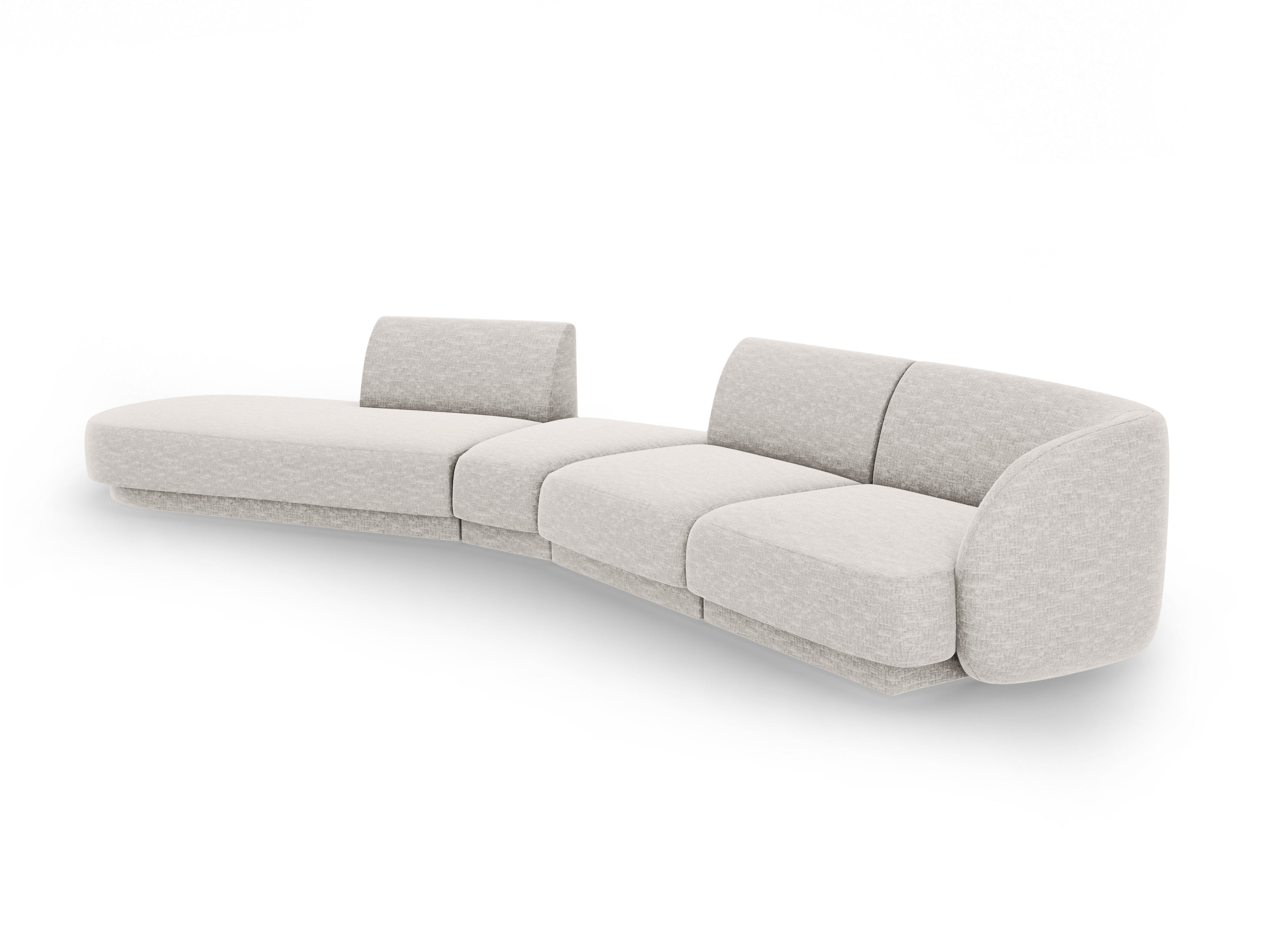 Modulares Ecksofa linksseitig für 7 Personen MILEY graues Chenille