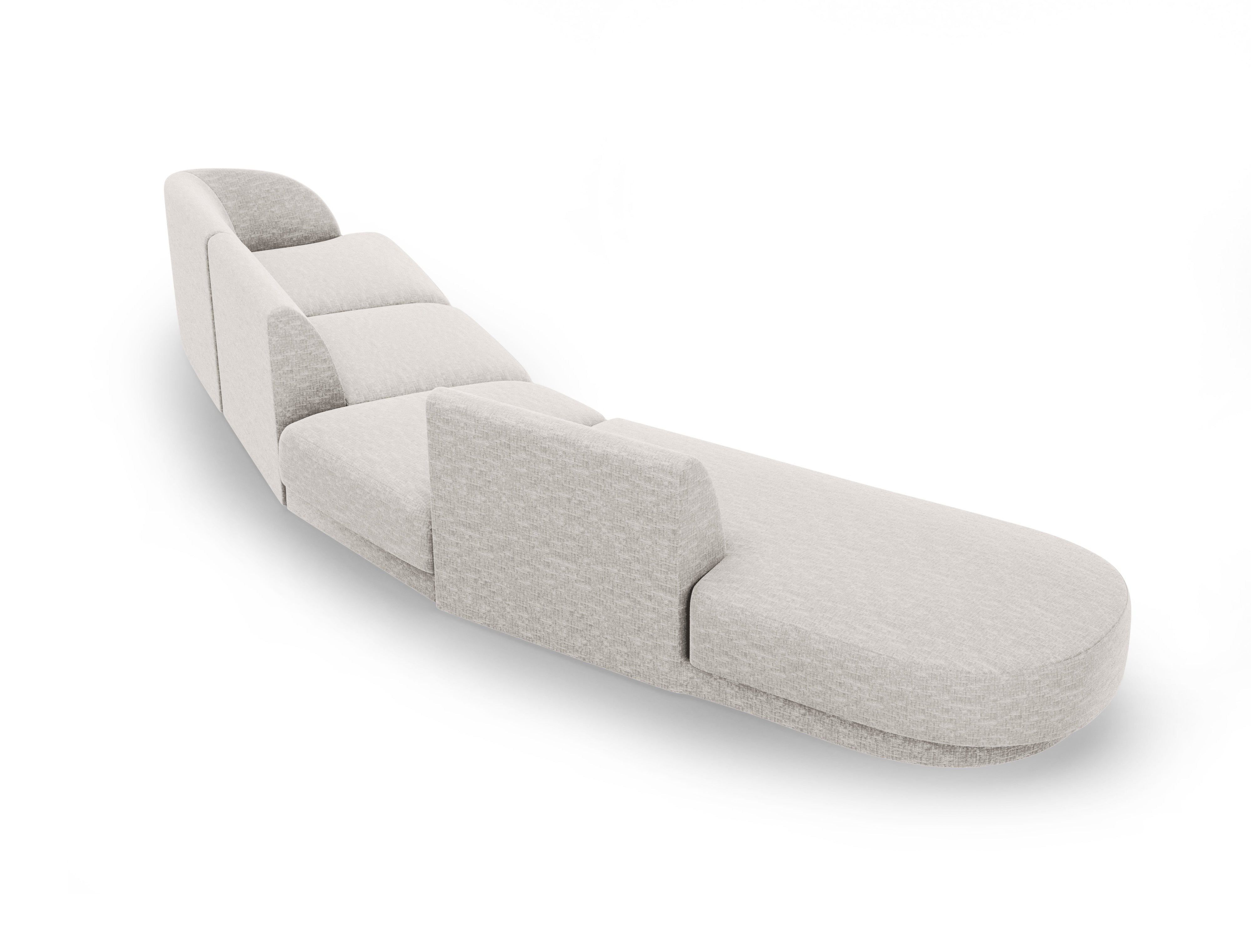 Modulares Ecksofa linksseitig für 7 Personen MILEY graues Chenille