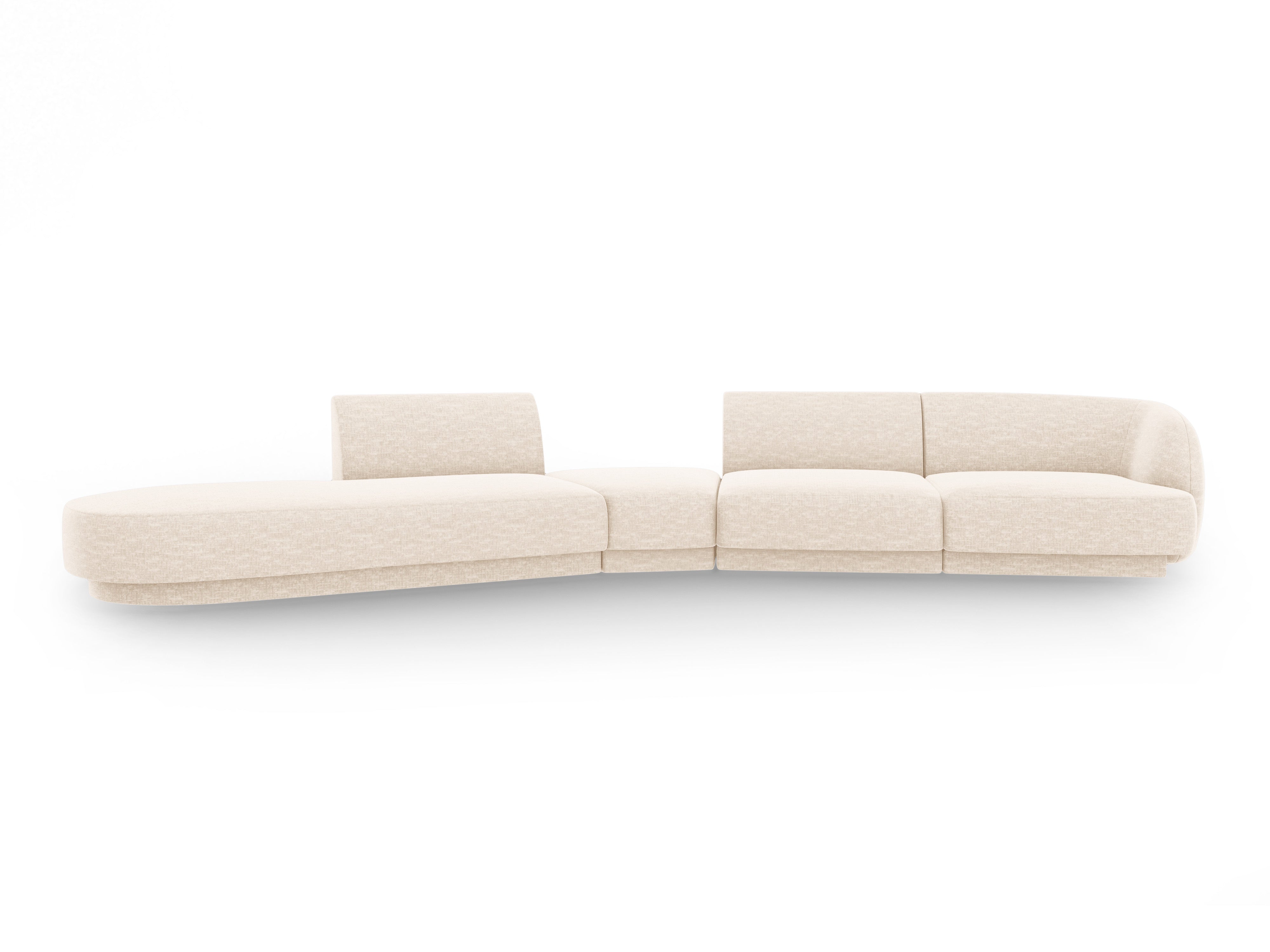 Left-facing modular corner sofa for 7 people MILEY ivory chenille