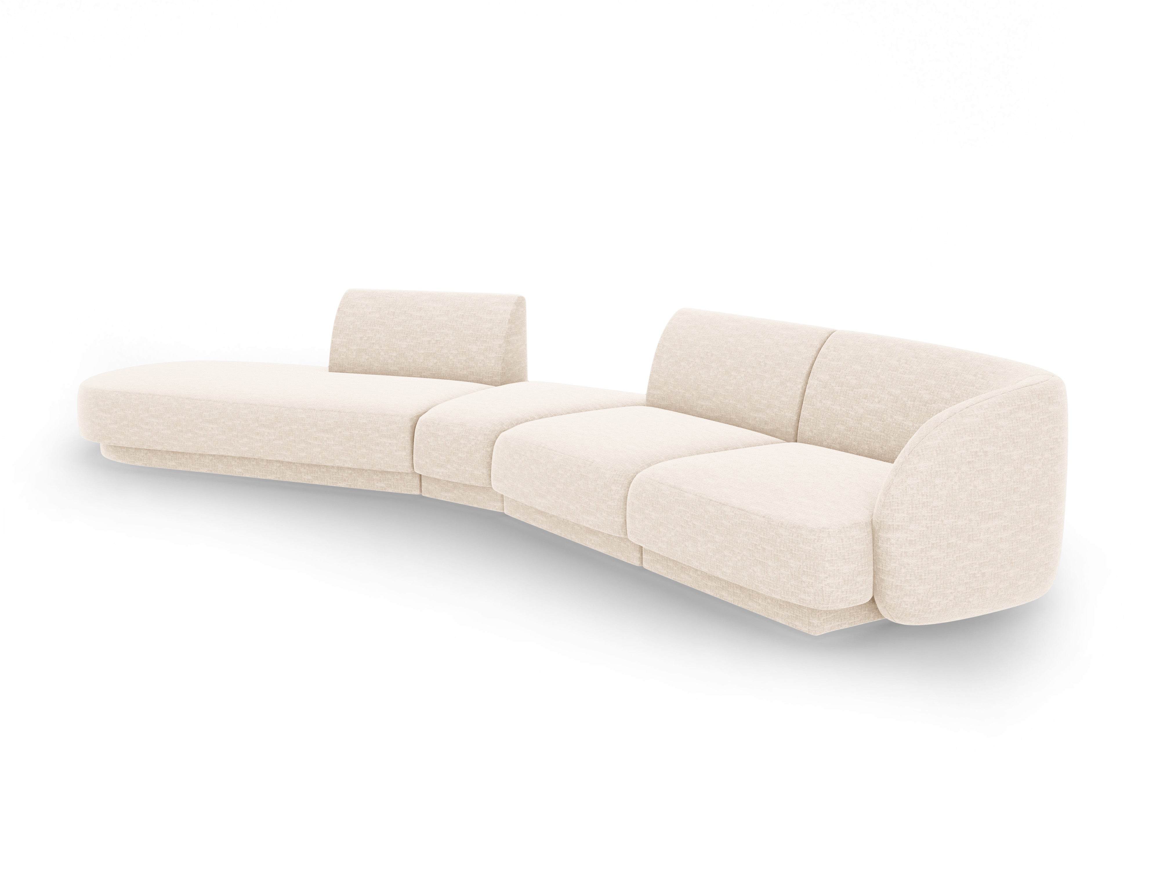 Left-facing modular corner sofa for 7 people MILEY ivory chenille
