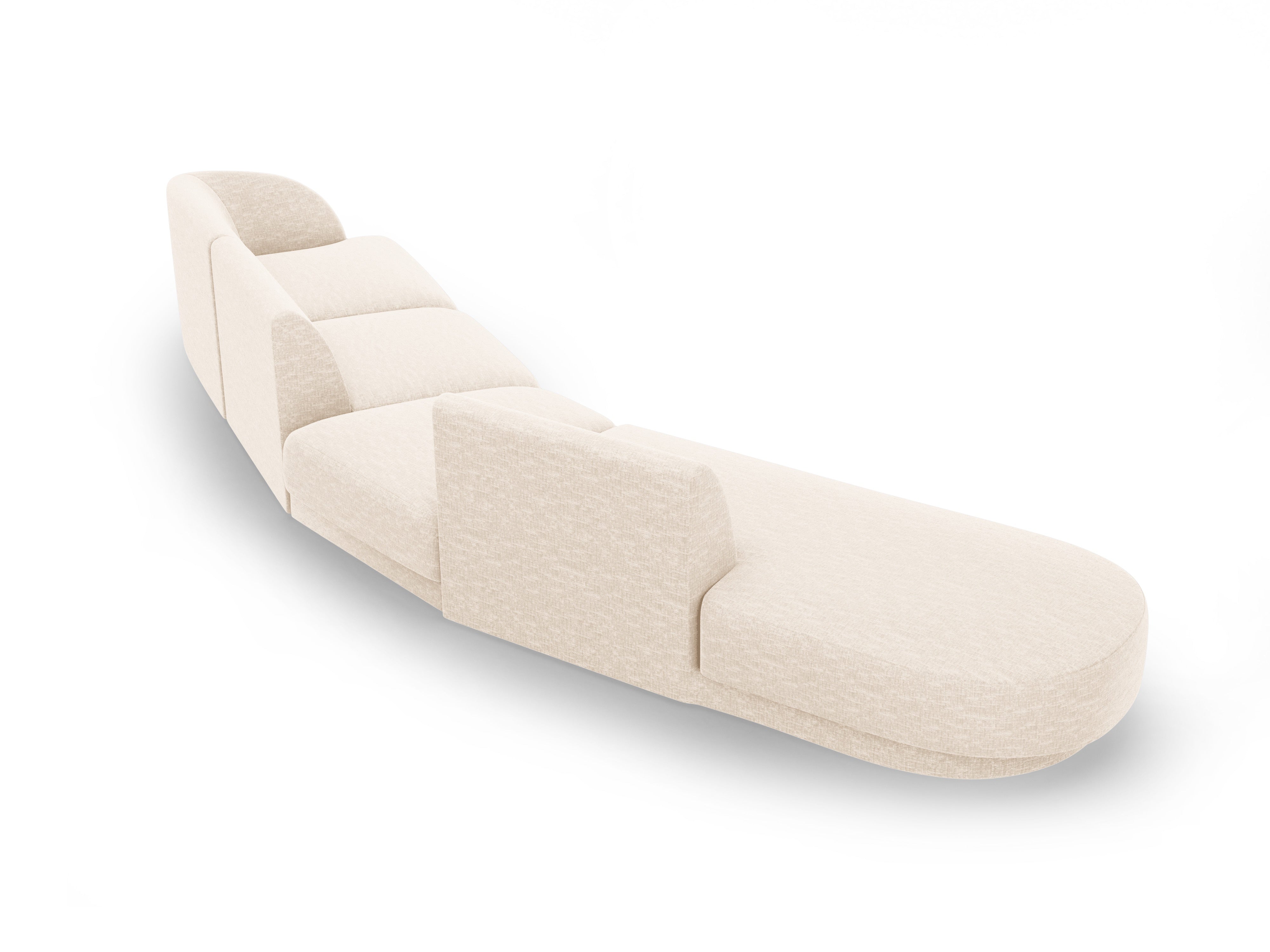 Left-facing modular corner sofa for 7 people MILEY ivory chenille