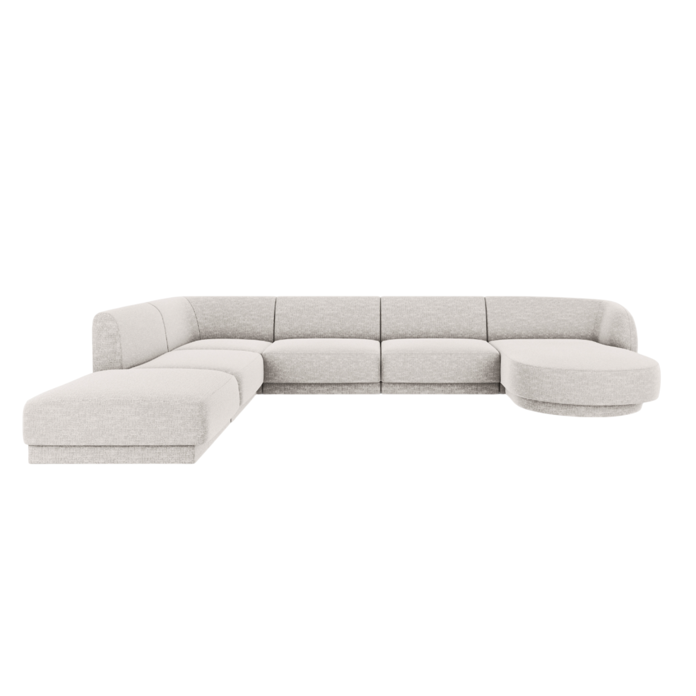 Left-facing U-shaped sofa MILEY gray chenille