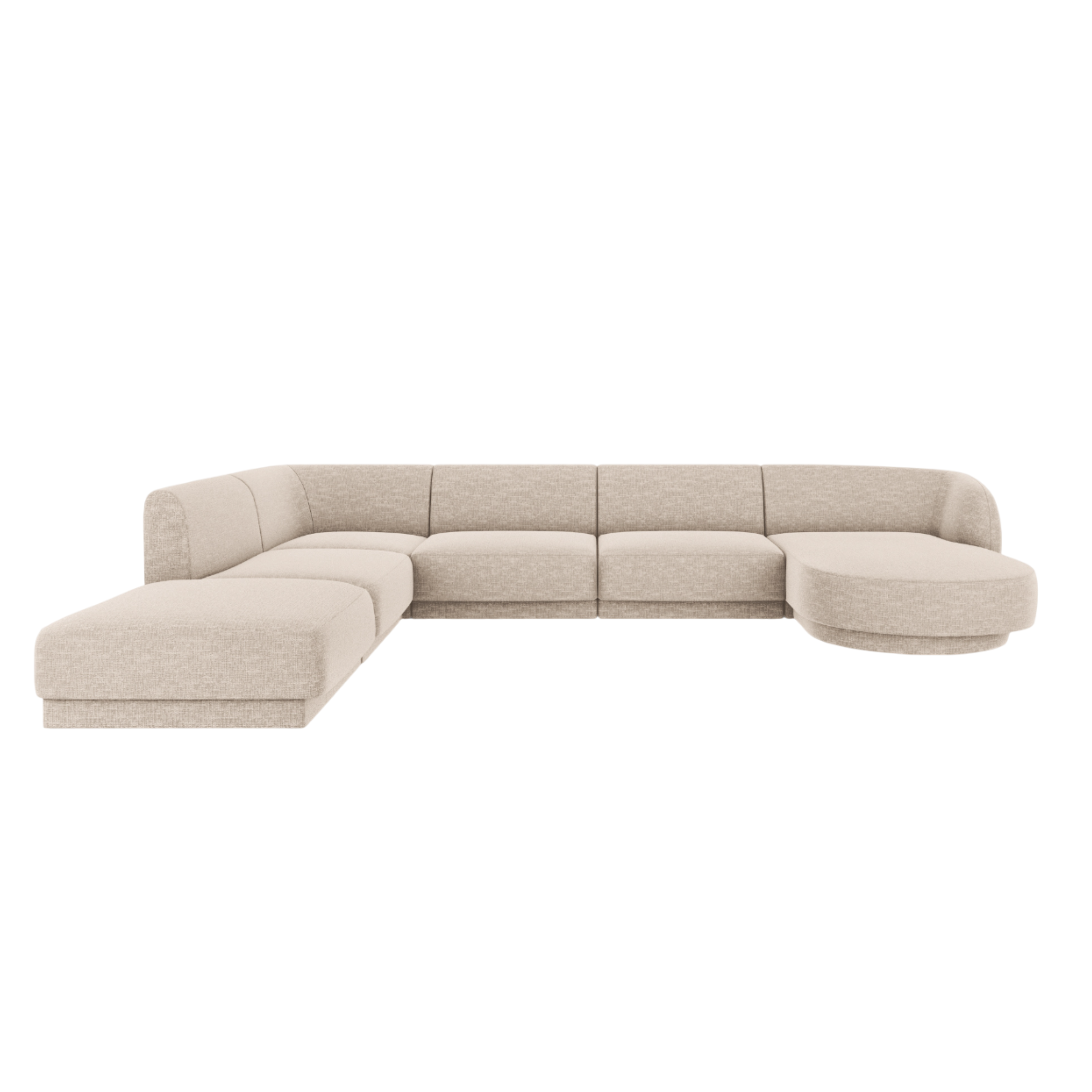 U-vormige linkerhoekbank MILEY beige chenille