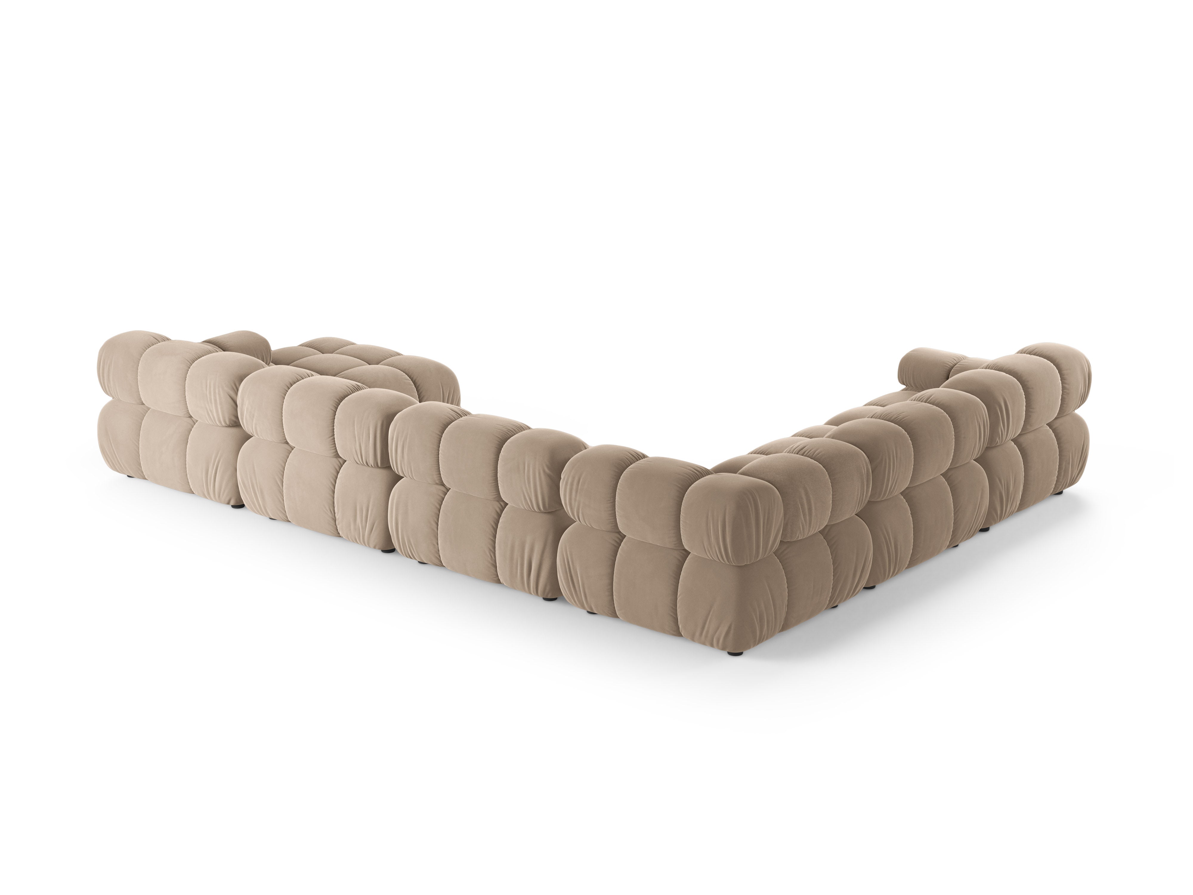 Panoramische linkerhoek BELLIS beige fluweel