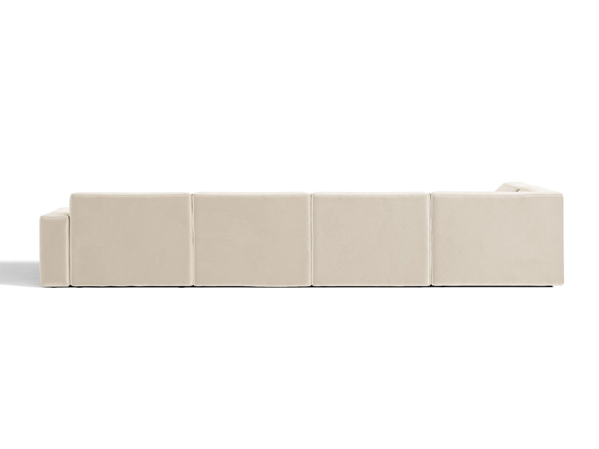 Sofa panoramisch fluweel links JODIE lichtbeige