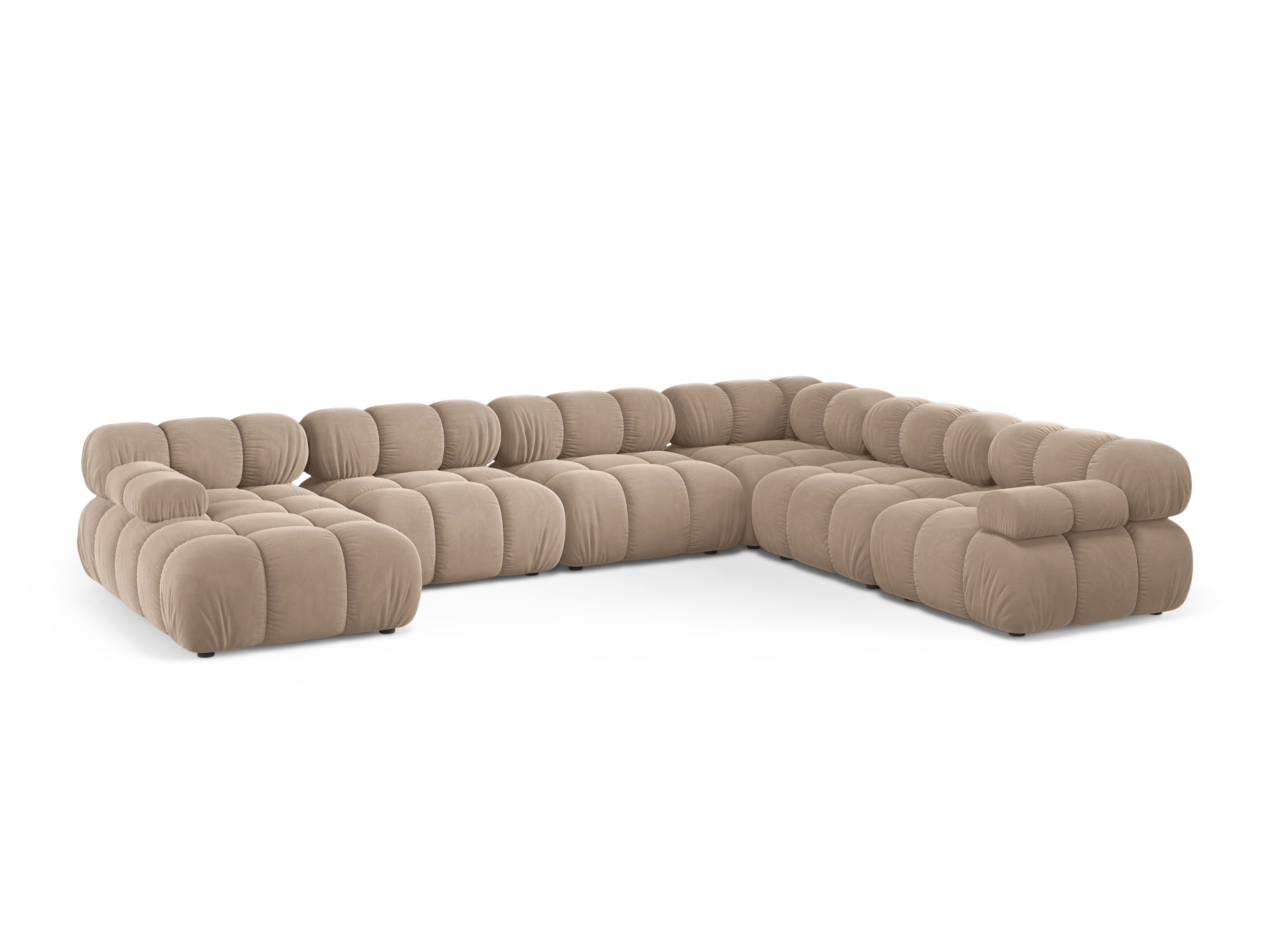 Panoramische rechterhoek BELLIS beige velours