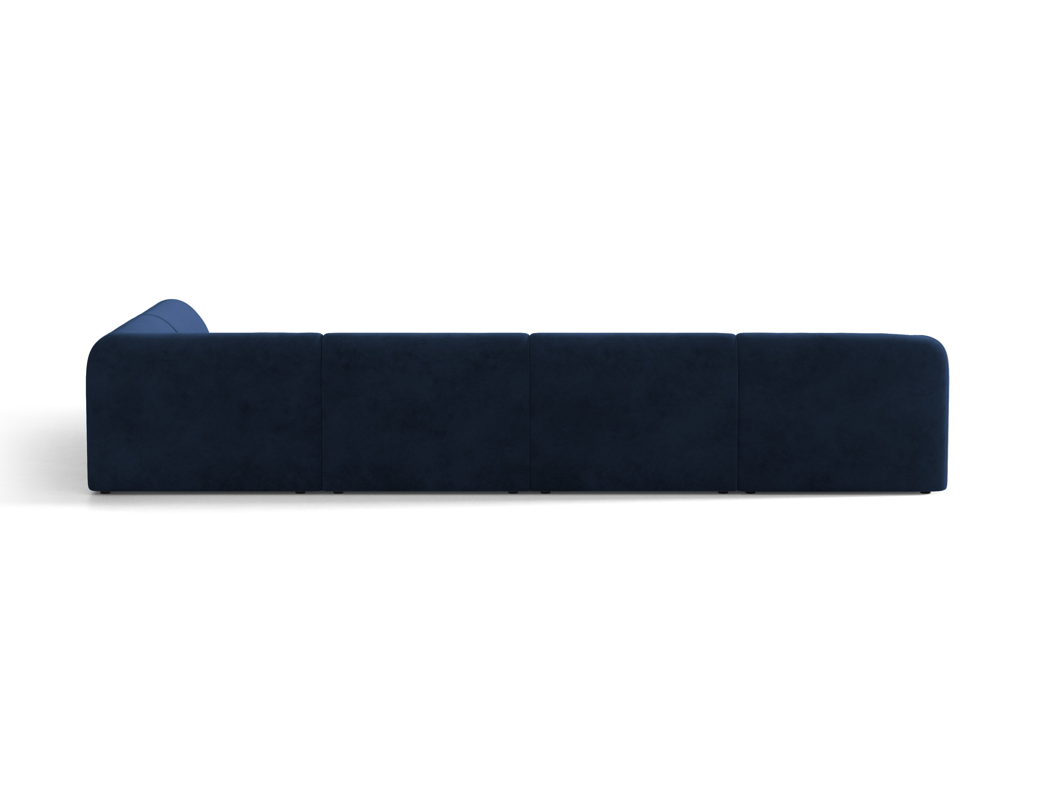 Fluwelen U-vormige hoekbank voor 6 personen rechts MILEY marineblauw