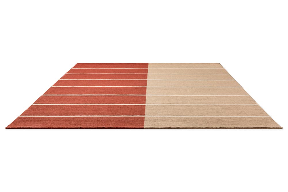 Wollen tapijt TIIBET beige-rood