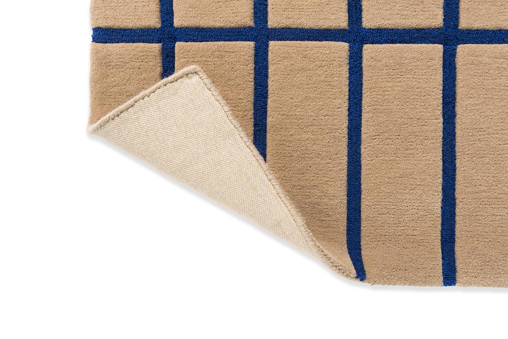 Wollen tapijt TILISKIVI beige met blauw