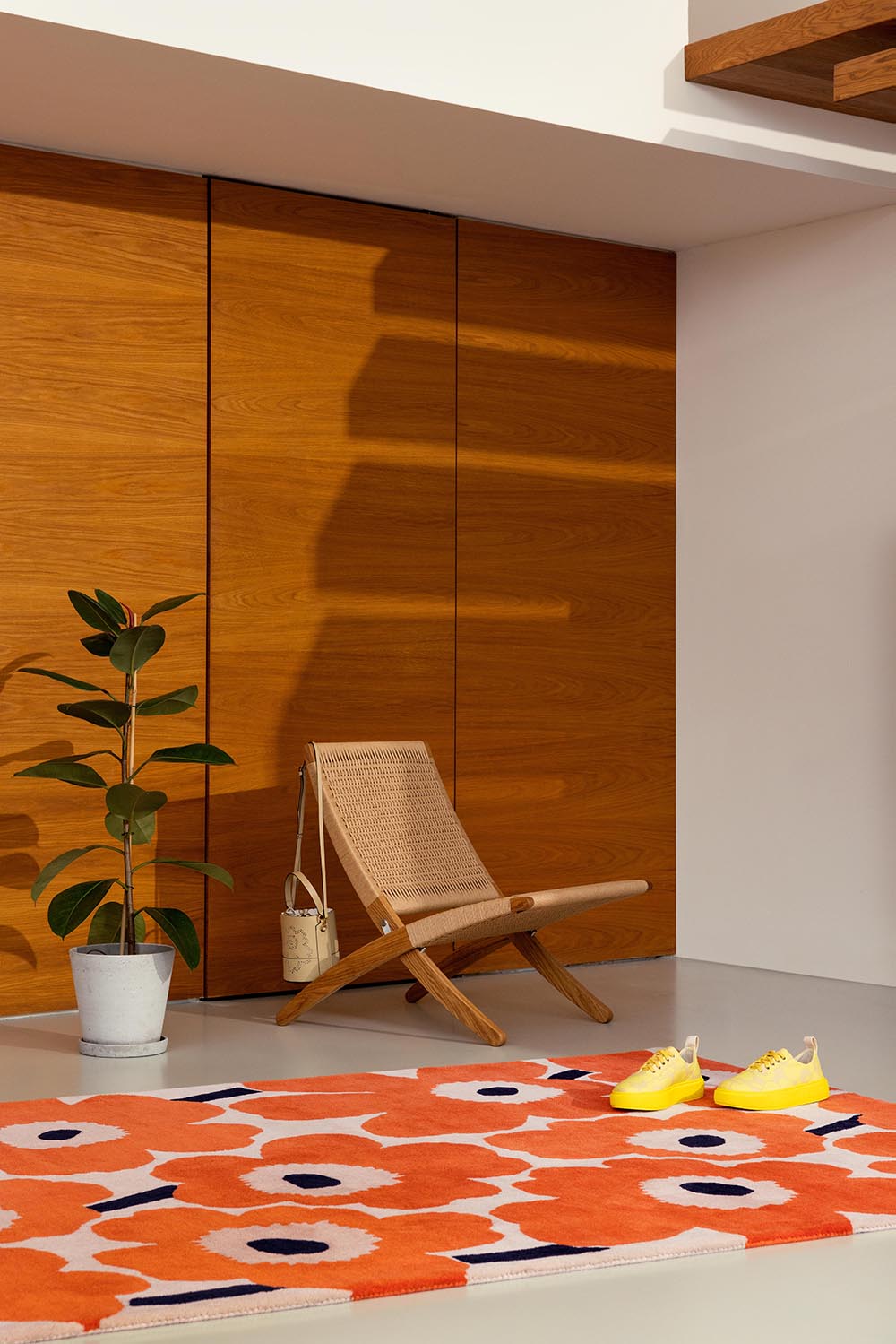 Wollteppich einzigartiger beige-orange