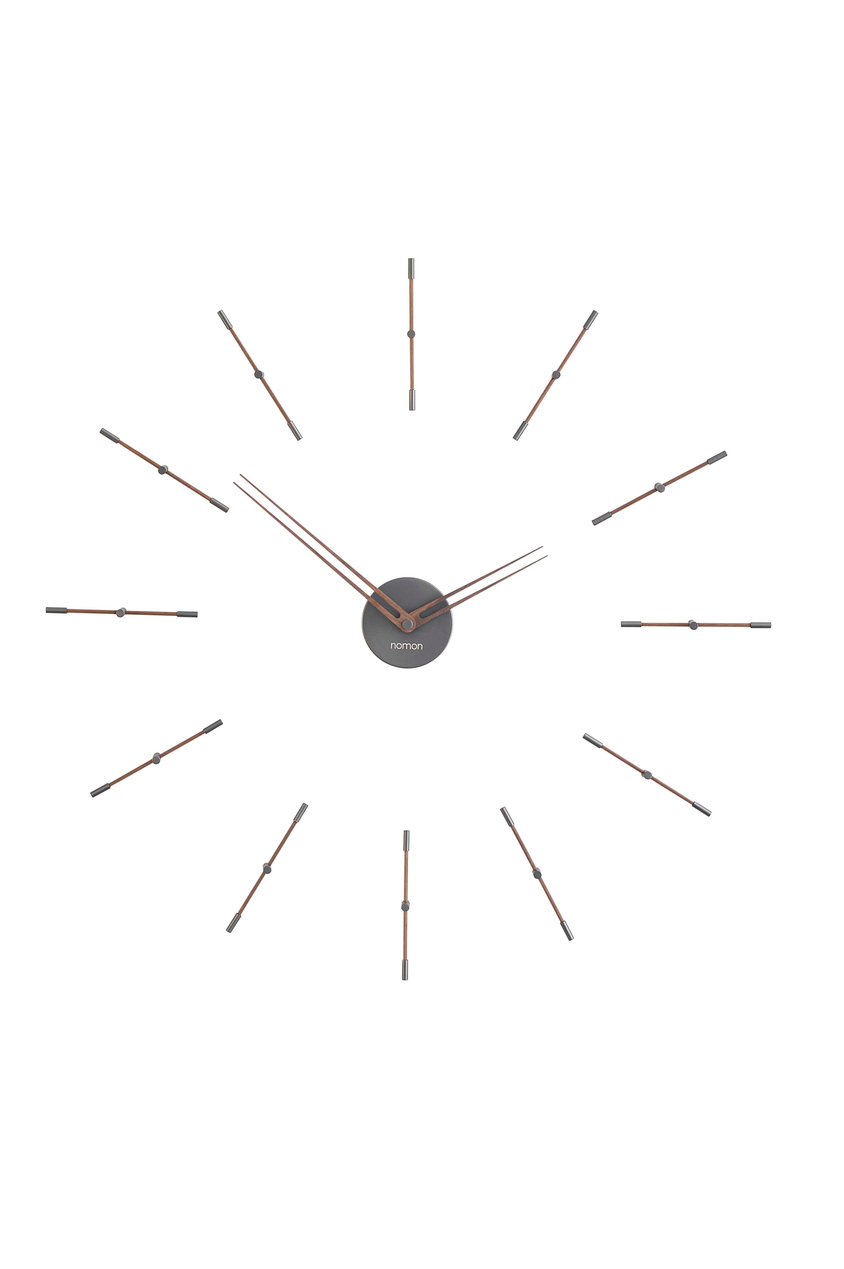MERLIN MINI wall clock walnut wood with graphite finish