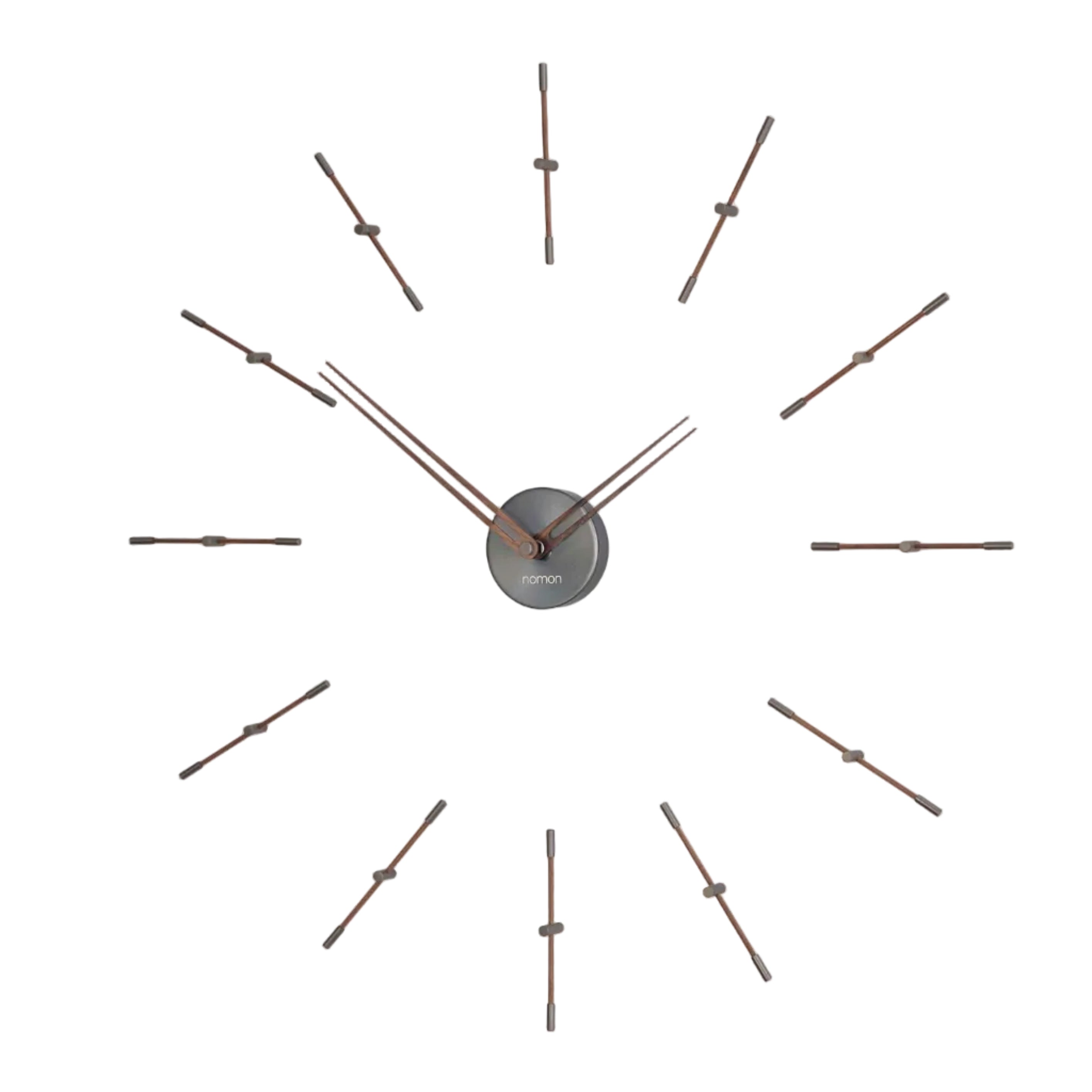 MERLIN MINI wall clock walnut wood with graphite finish