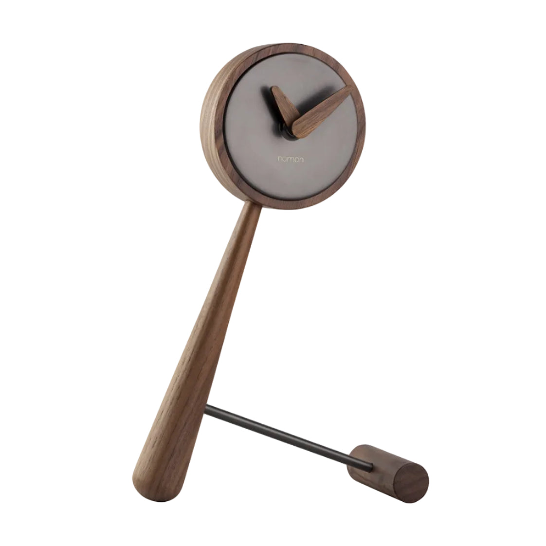 MINI PUNTERO table clock walnut wood with graphite finish